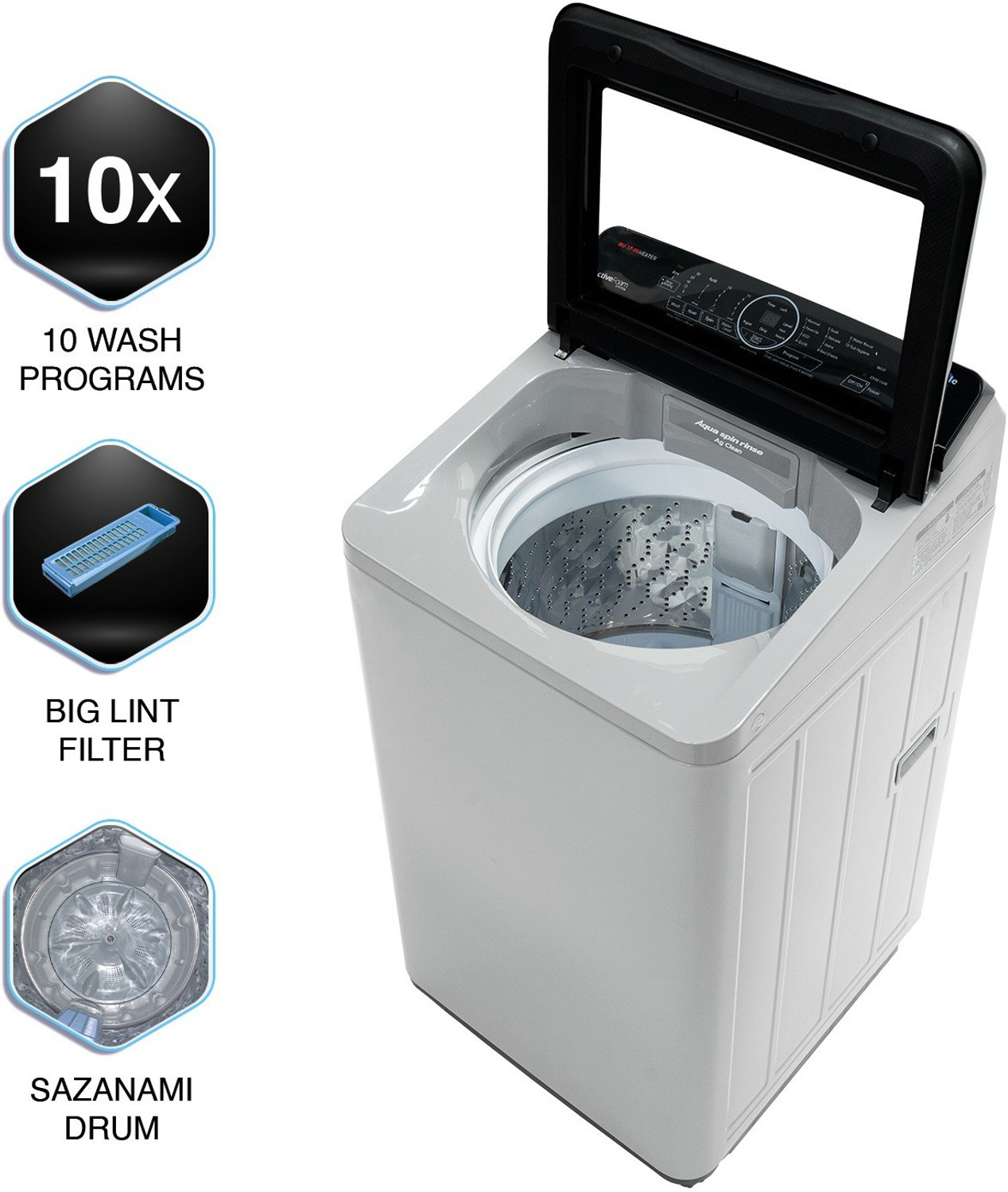 Image of Panasonic 7 kg Wi-Fi EnabledSmart Washing Machine Fully Automatic Top Load with In-built Heater Silver