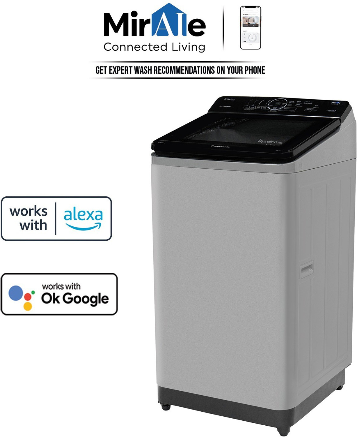 Image of Panasonic 8 kg Wi-Fi EnabledSmart Washing Machine Fully Automatic Top Load Grey