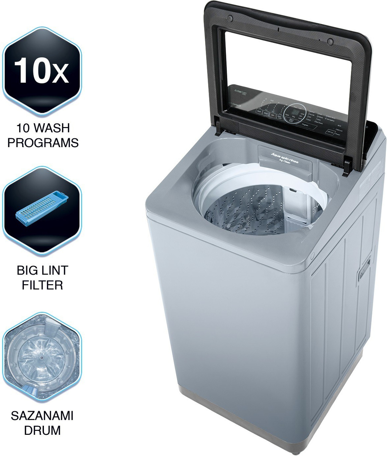Image of Panasonic 7 kg Wi-Fi Enabled Smart Washing Machine Fully Automatic Top Load Silver