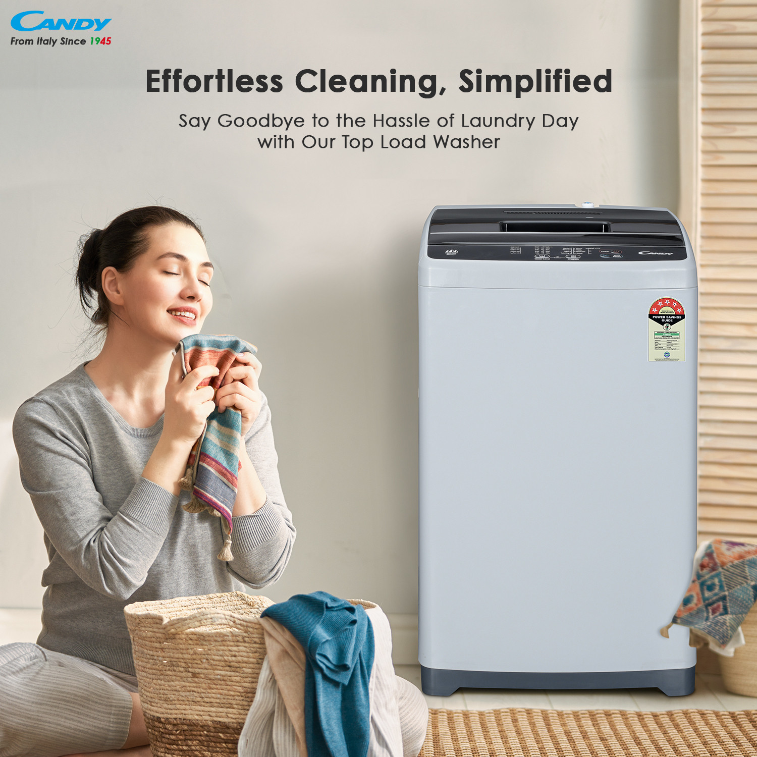 Image of CANDY 6.5 kg Fully Automatic Top Load Washing Machine Grey, White