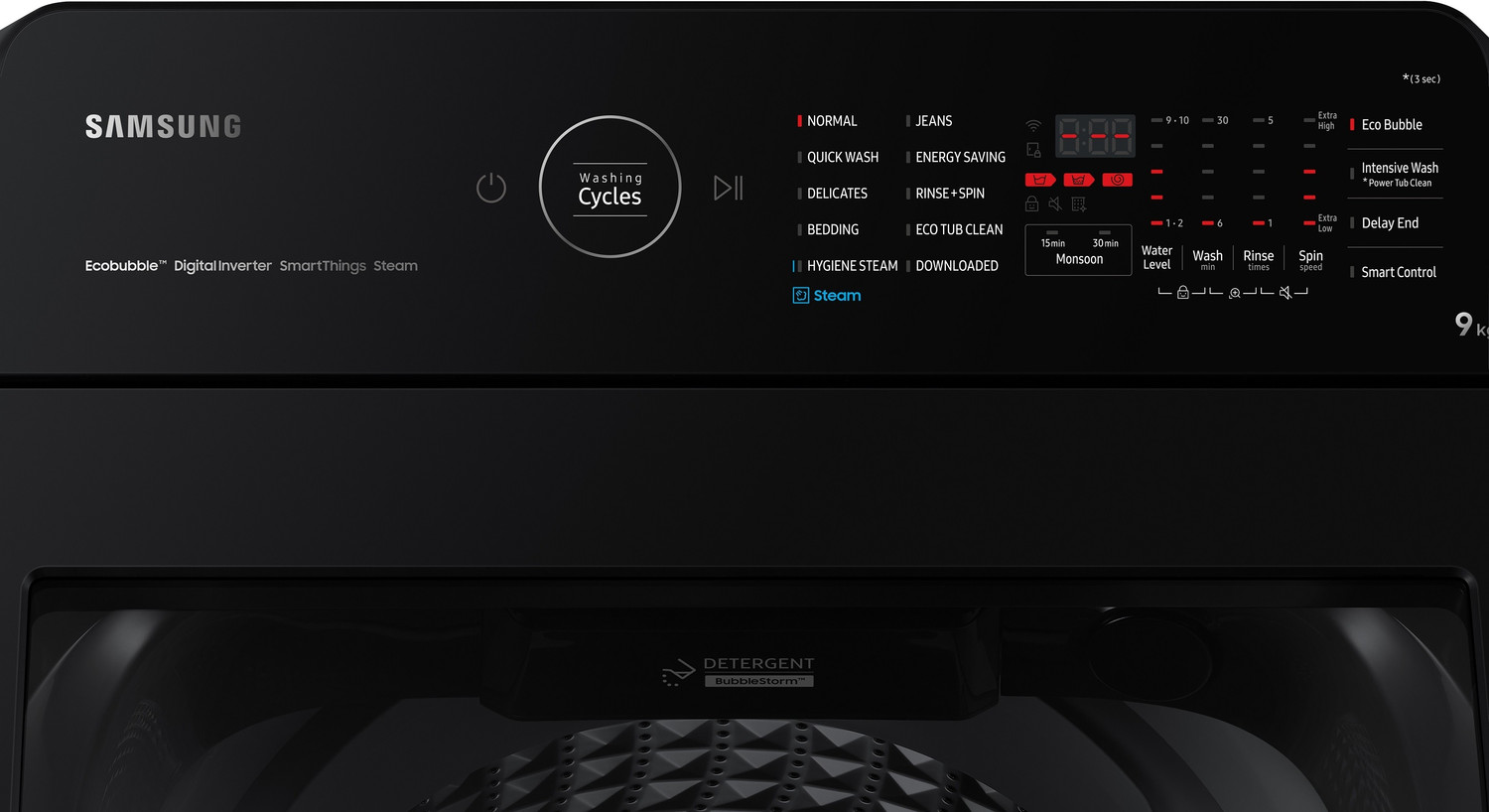 Image of Samsung 9 kg with Wi-Fi Enabled Fully Automatic Top Load Washing Machine with In-built Heater Grey