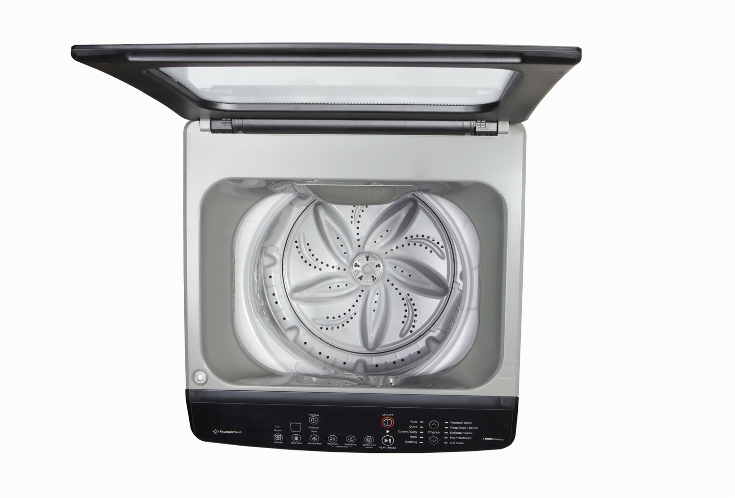 Image of Voltas Beko by A Tata Product 8 kg Eco Wash and Fountain Wash Fully Automatic Top Load Washing Machine Black, Grey