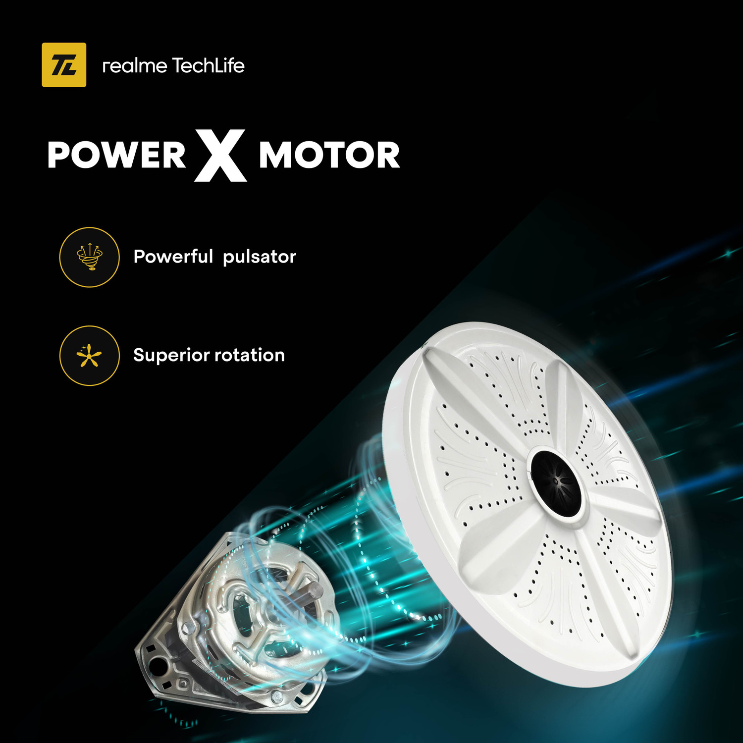 Image of realme TechLife 10 kg 5 Star rating Semi Automatic Top Load Washing Machine Black, Grey