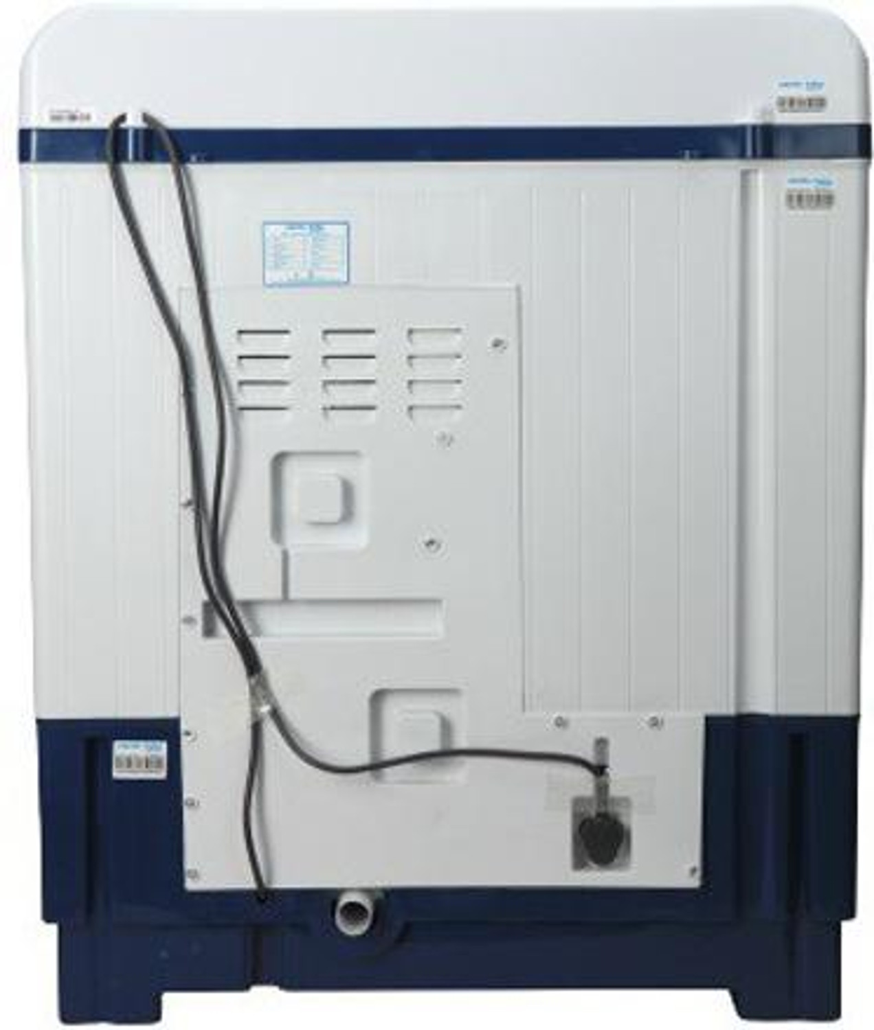 Image of Voltas Beko by A Tata Product 8 kg with Fast Dry, Double Waterfall, 5 Wing Pulsator Semi Automatic Top Load Washing Machine Blue, White