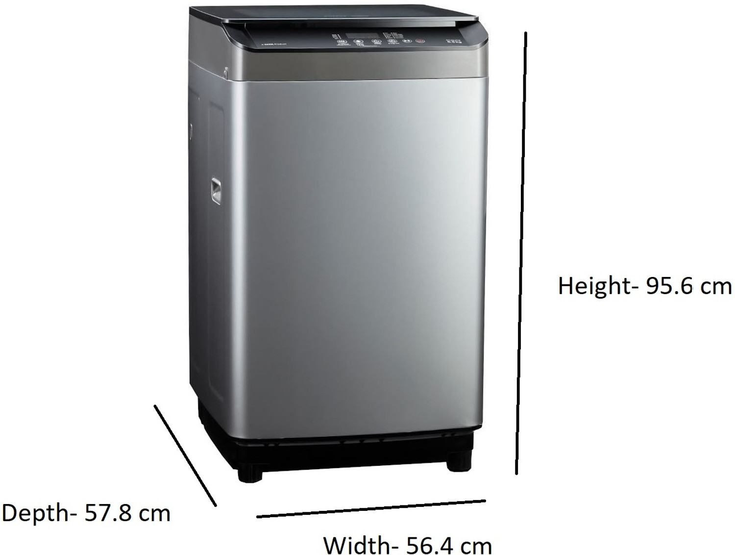 Image of Voltas Beko by A Tata Product 8 kg with Double waterfall, Monsoon dry and Waterproof IPX4 panel Fully Automatic Top Load Washing Machine Grey