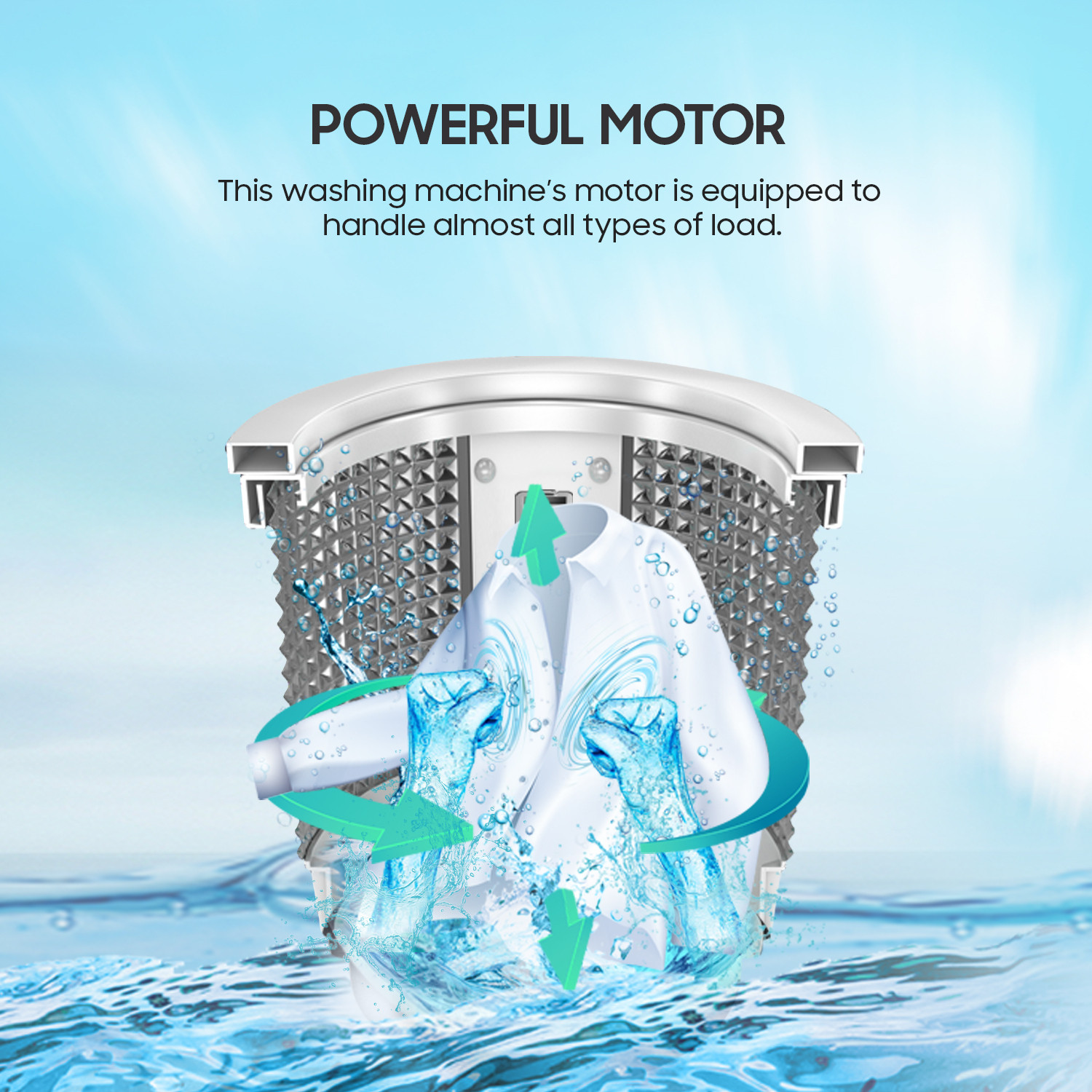 Image of ONIDA 7.5 kg 5 Star Dual Action Pulsator Quadra Scrub Fully Automatic Top Load Washing Machine Black