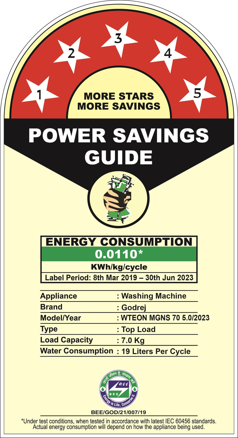 Image of Godrej 7 kg 5 Star With Tidal Wash Technology Washing Machine Fully Automatic Top Load Grey