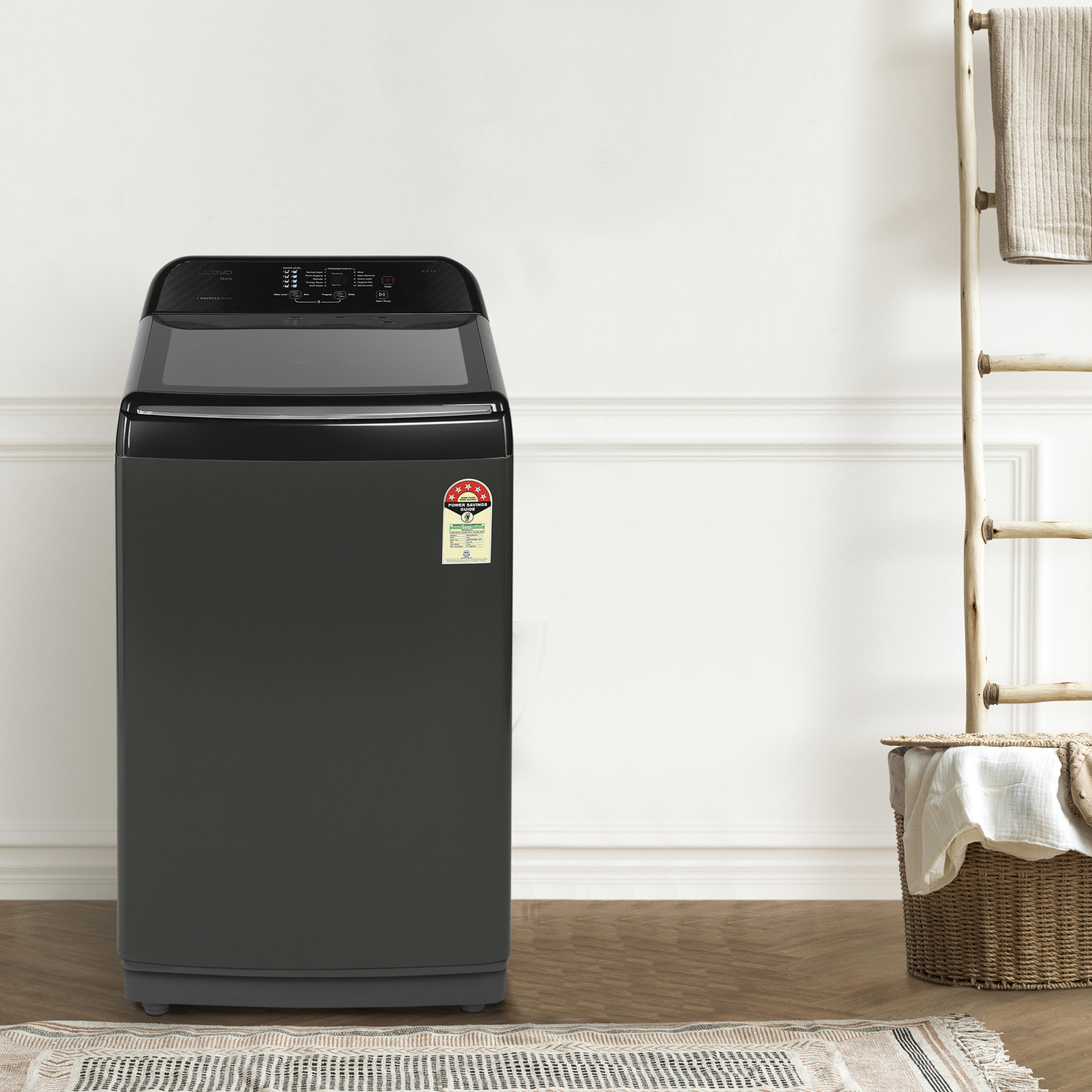 Image of Lloyd by Havells 8 kg Washing Machine Fully Automatic Top Load Black