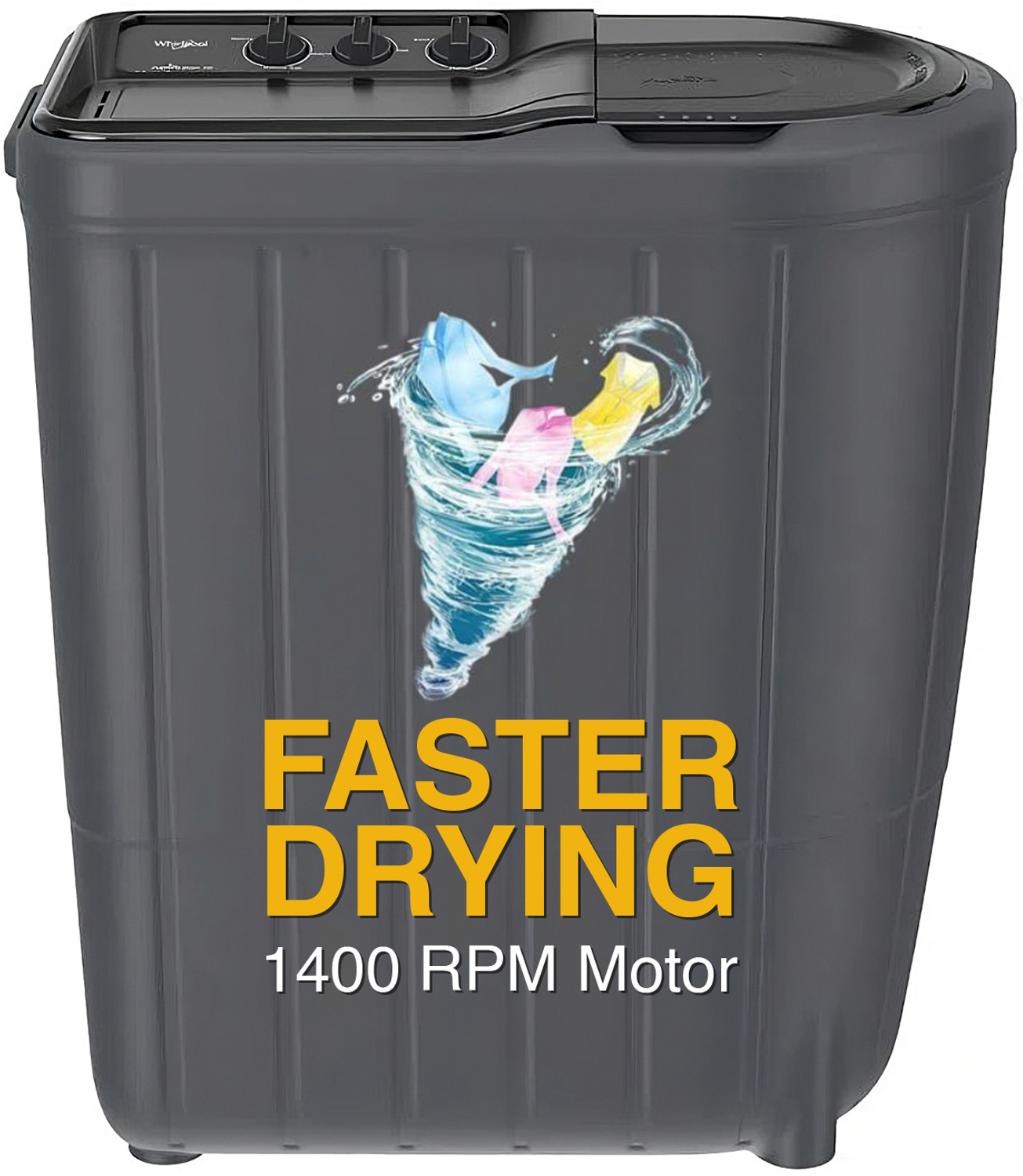 Image of Whirlpool 7 kg Magic Clean 5 Star Semi Automatic Top Load Washing Machine Black, Grey