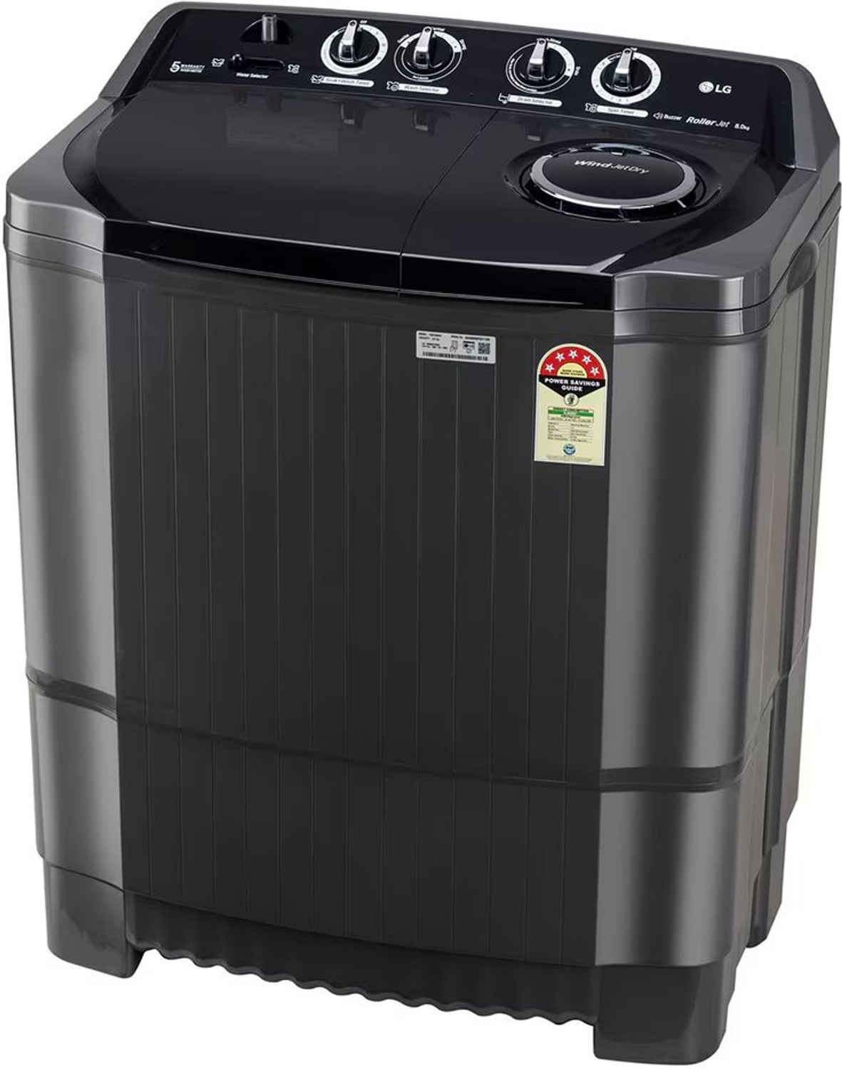 LG 8 kg Semi Automatic Top Load Washing Machine Black