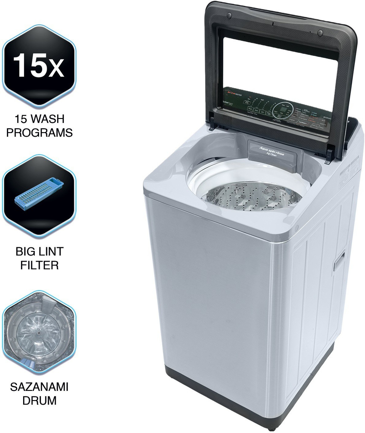 Image of Panasonic 8 kg Wi-Fi EnabledSmart Washing Machine Fully Automatic Top Load with In-built Heater Silver