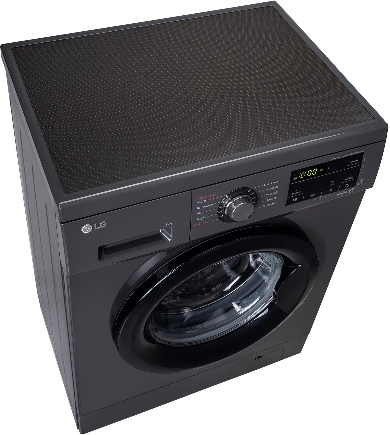 Image of LG 7 kg 5 Star with Steam, Inverter Direct Drive Technology, 6 Motion DD, Touch Panel and 1200 RPM Fully Automatic Front Load Washing Machine with In-built Heater Black, Grey (FHM1207SDM)