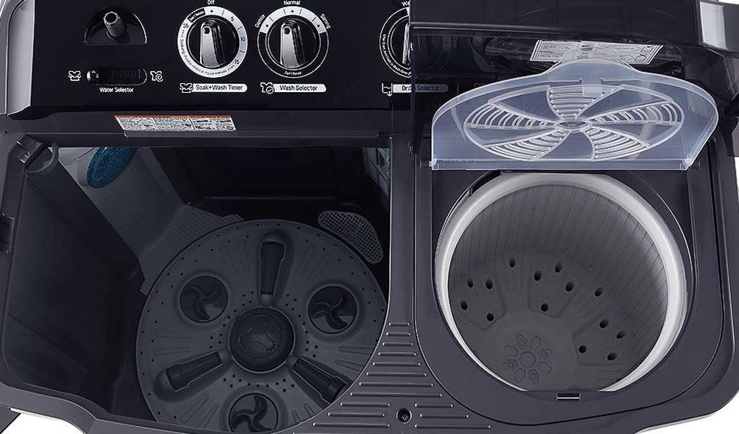 Image of LG 8 kg Semi Automatic Top Load Washing Machine Black