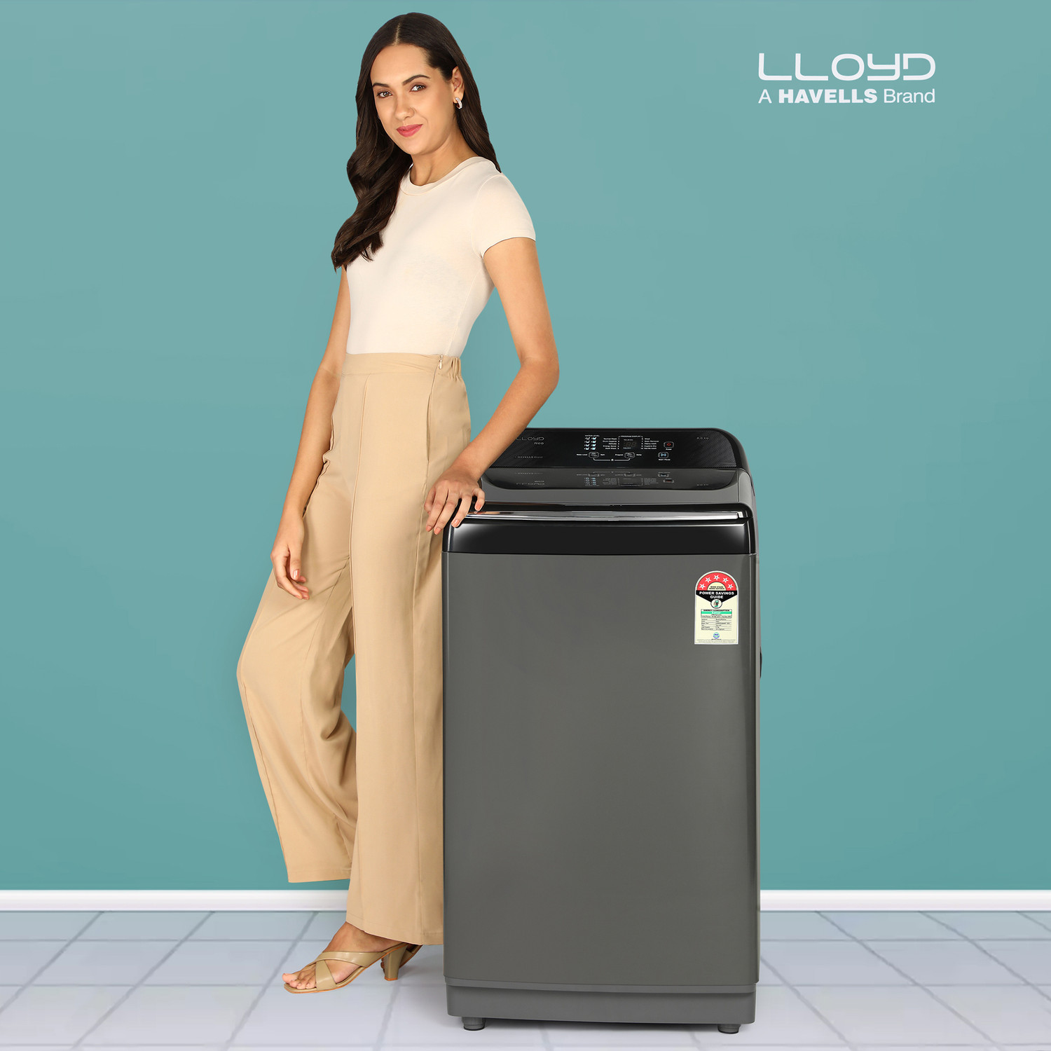 Image of Lloyd by Havells 8 kg Washing Machine Fully Automatic Top Load Black