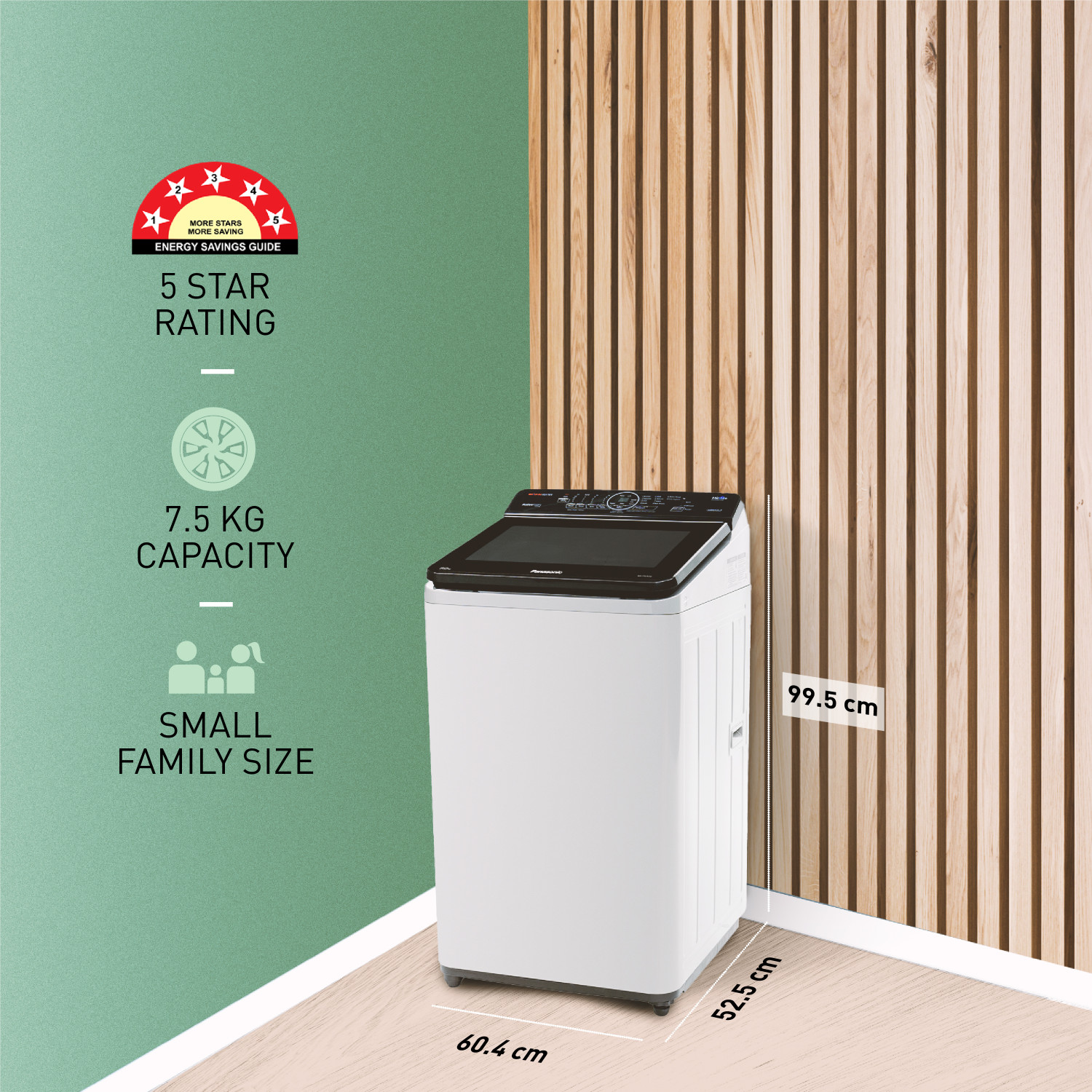 Image of Panasonic 7.5 kg Wi-Fi Enabled Smart Washing Machine Fully Automatic Top Load Grey