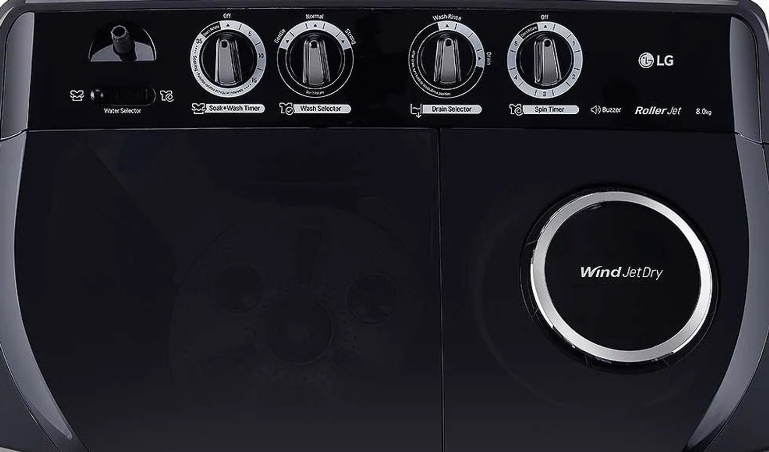 Image of LG 8 kg Semi Automatic Top Load Washing Machine Black