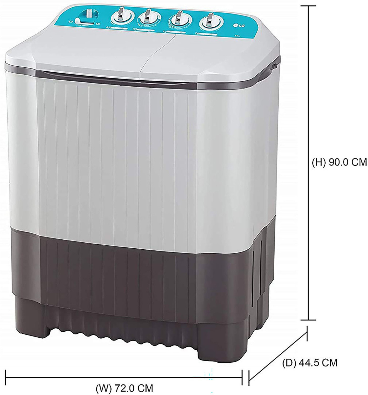 Image of LG 6 kg with Roller Jet Pulsator Semi Automatic Top Load Washing Machine Grey (P6001RGZ)