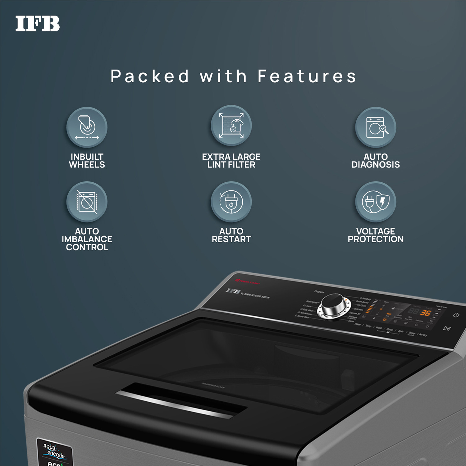 IFB 10 kg Power Dual Steam, Inbuilt Heater 4 years Comprehensive