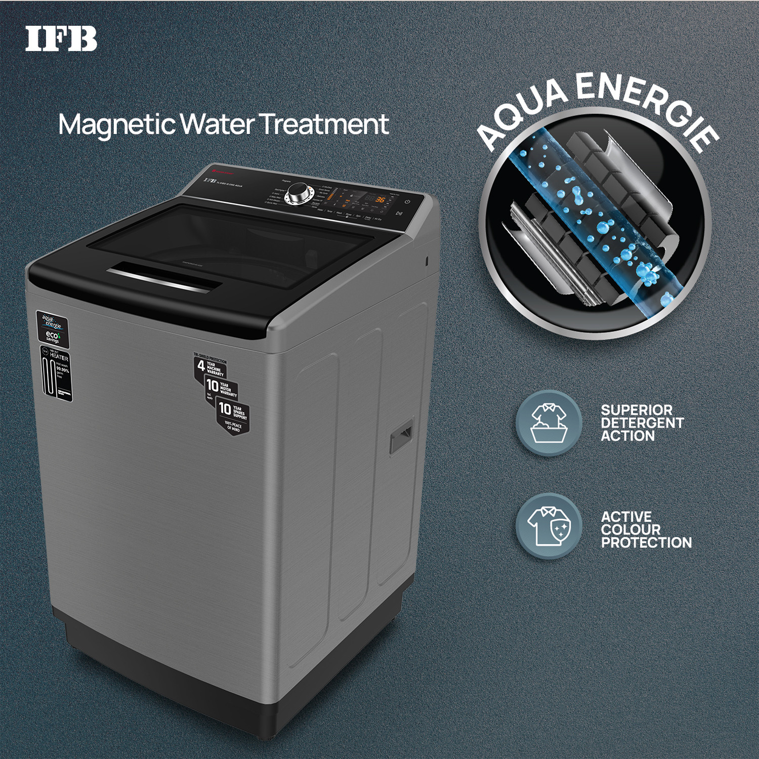 IFB 10 kg Power Dual Steam, Inbuilt Heater 4 years Comprehensive