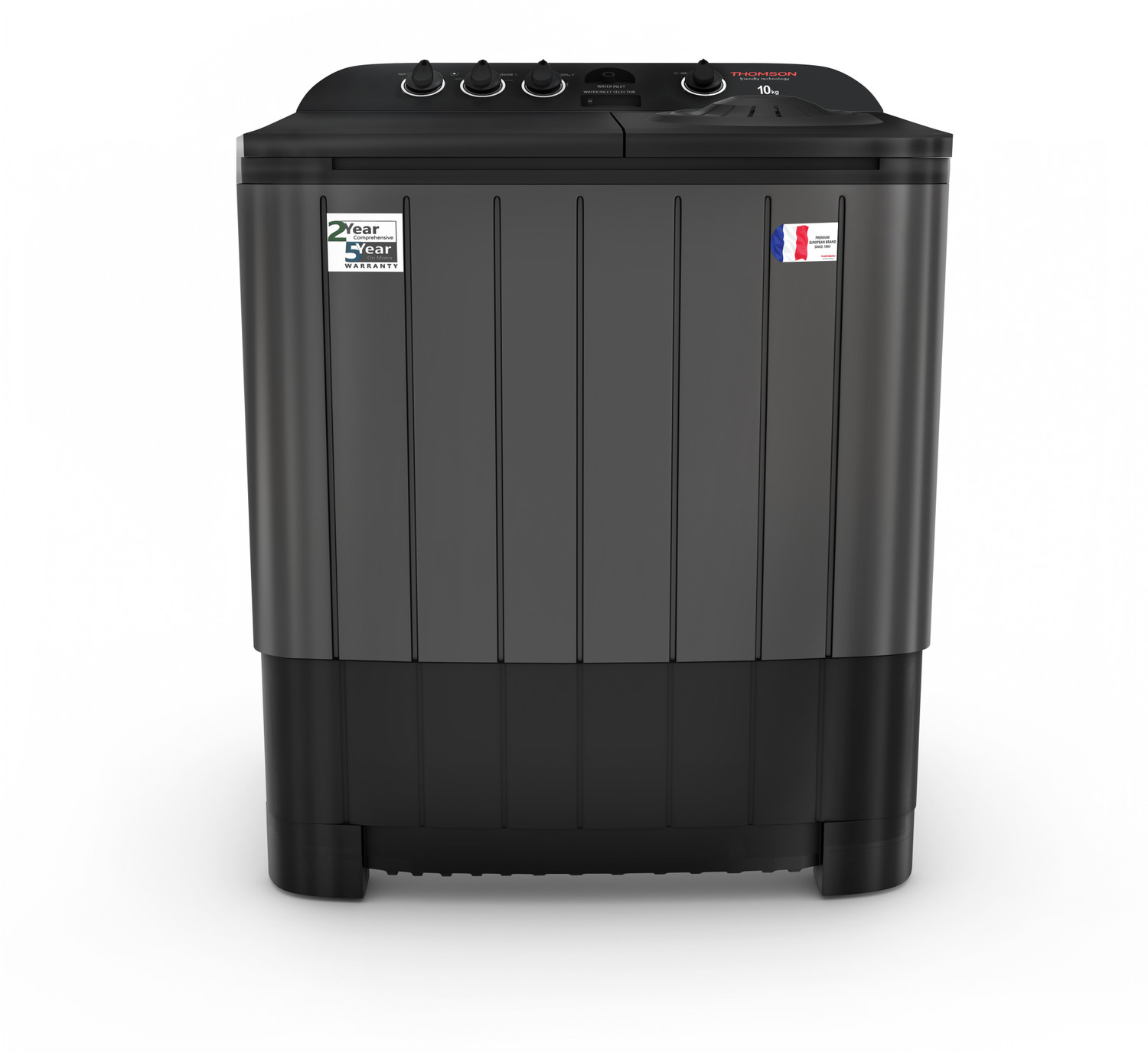 Image of Thomson 10 kg 5 Star Aqua Magic with Double Waterfall, Detergent Box, 3D Rollers Technology, Magic Filter, Collar Scrubber, Turbo Dry Technology, Semi Automatic Top Load Washing Machine Black