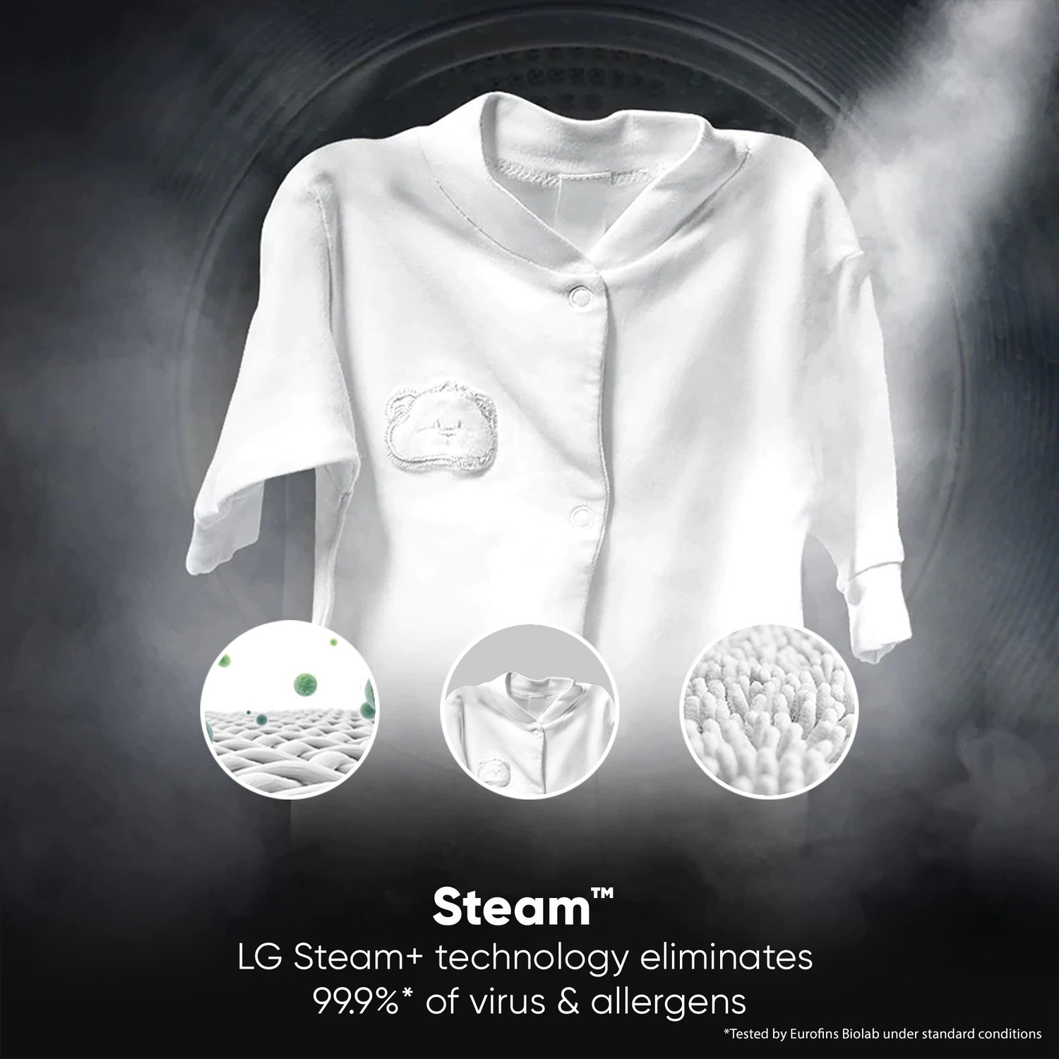 Image of LG 8 kg 5 Star with AI Direct Drive Washer with Steam Fully Automatic Front Load Washing Machine with In-built Heater Black