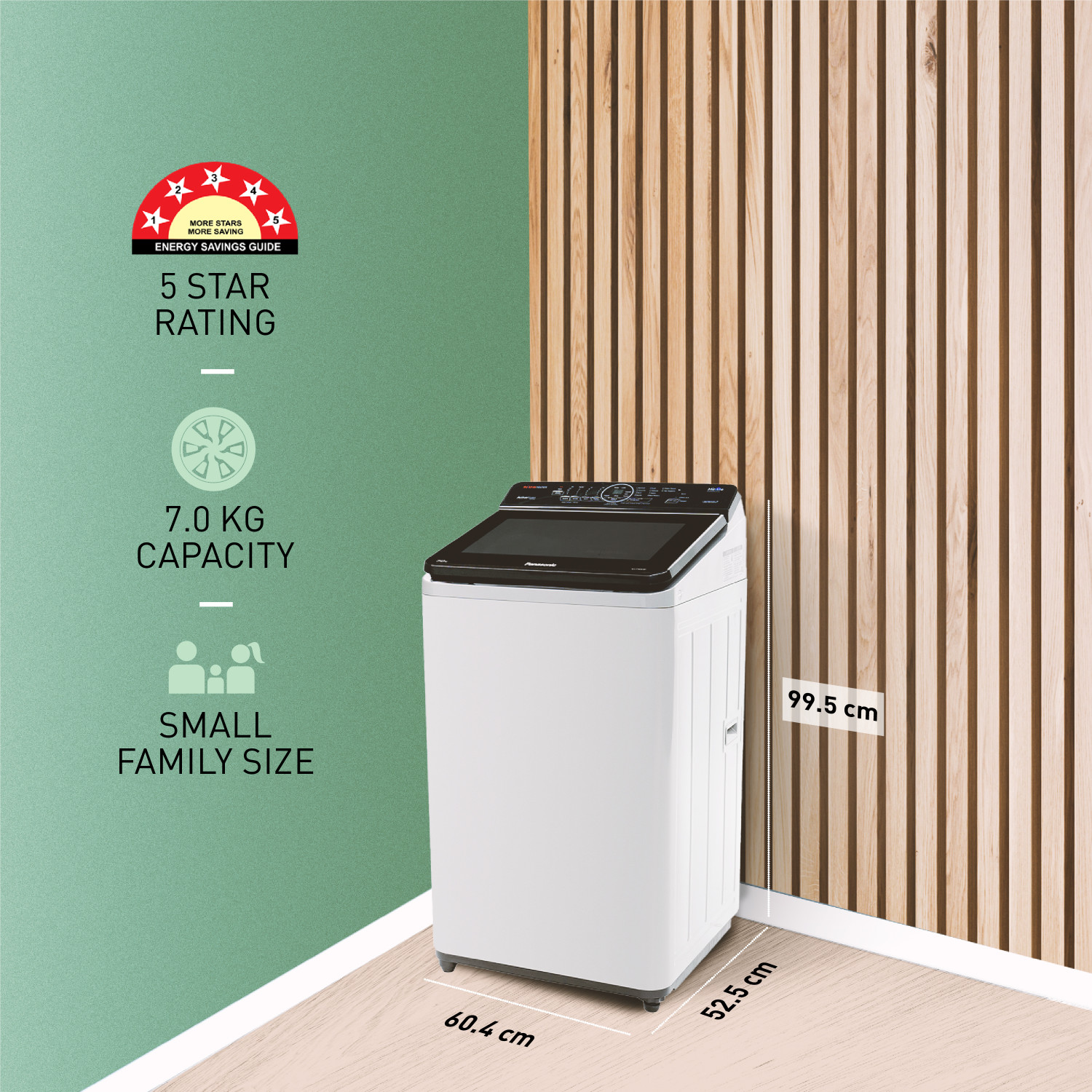 Image of Panasonic 7 kg Wi-Fi EnabledSmart Washing Machine Fully Automatic Top Load with In-built Heater Silver