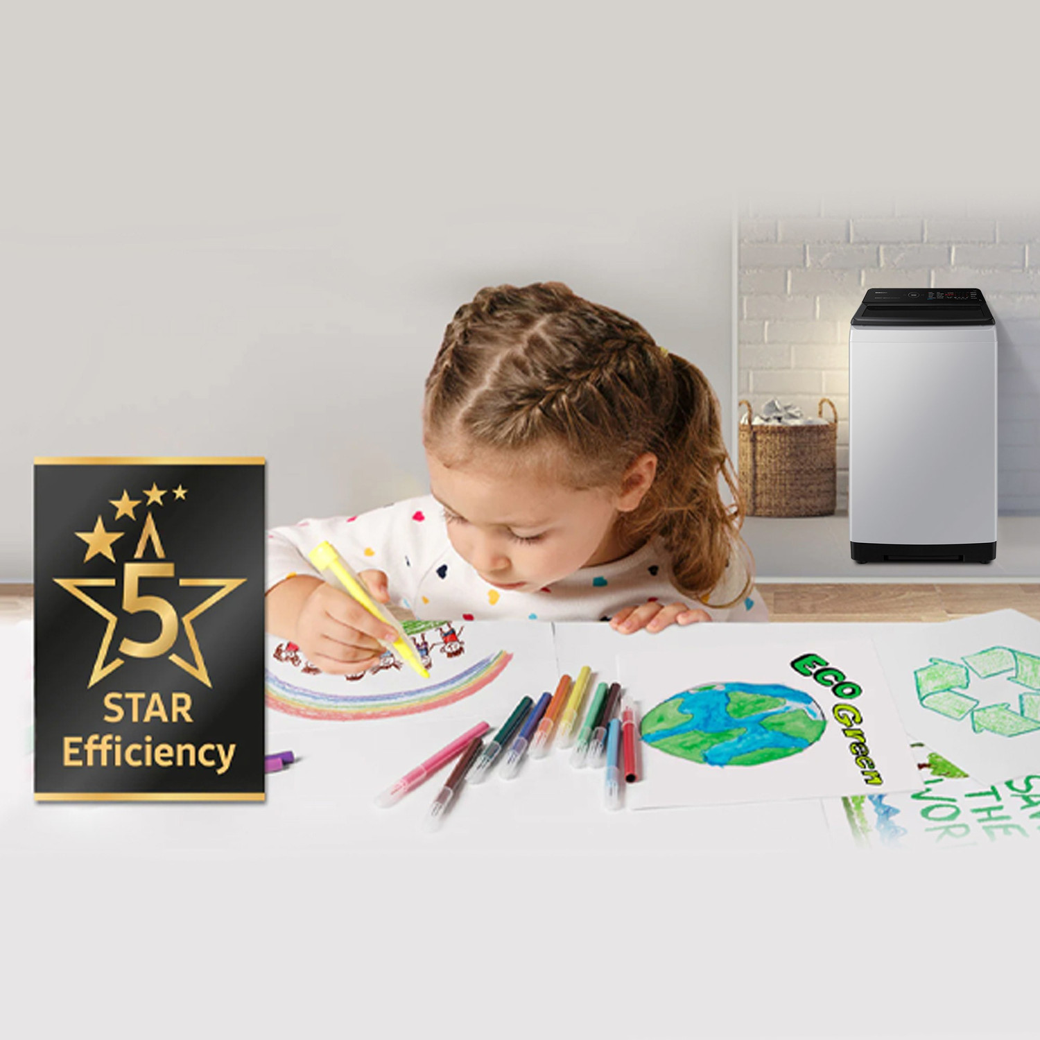 Image of Samsung 7 kg 5 Star, Ecobubble, Soft Closing Door, Digital Inverter Fully Automatic Top Load Washing Machine Grey