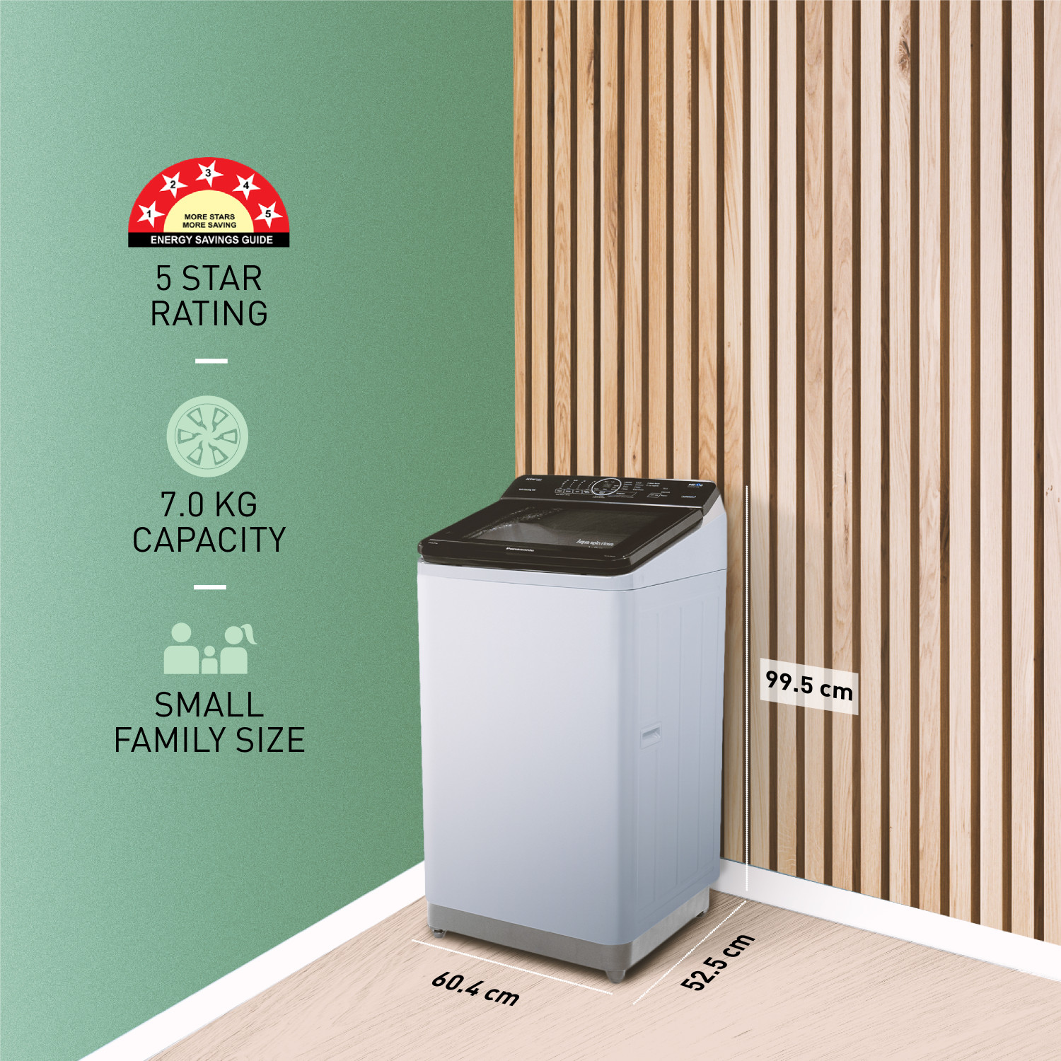 Image of Panasonic 7 kg Wi-Fi Enabled Smart Washing Machine Fully Automatic Top Load Silver