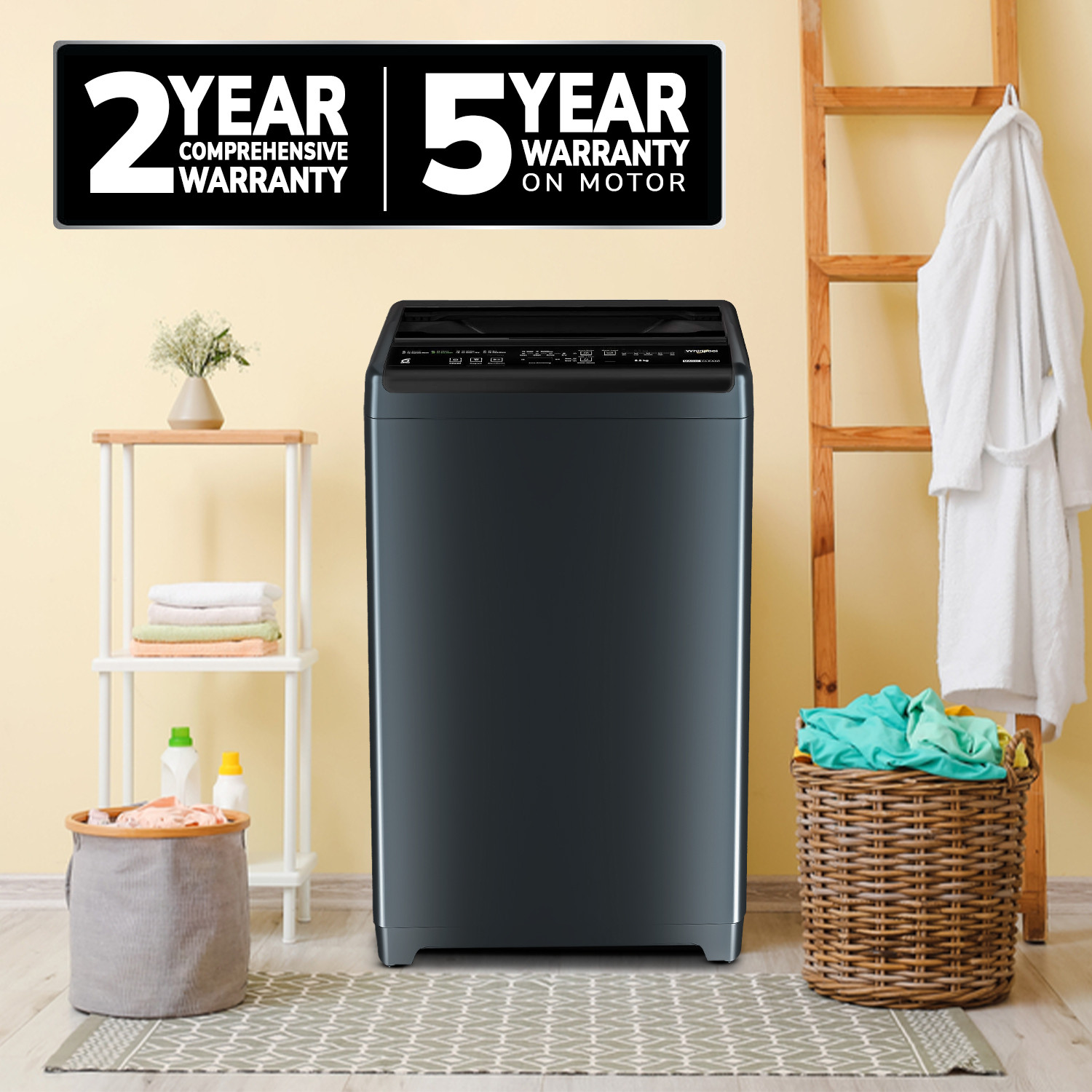 Image of Whirlpool 6.5 kg Magic Clean 5 Star Fully Automatic Top Load Washing Machine Grey