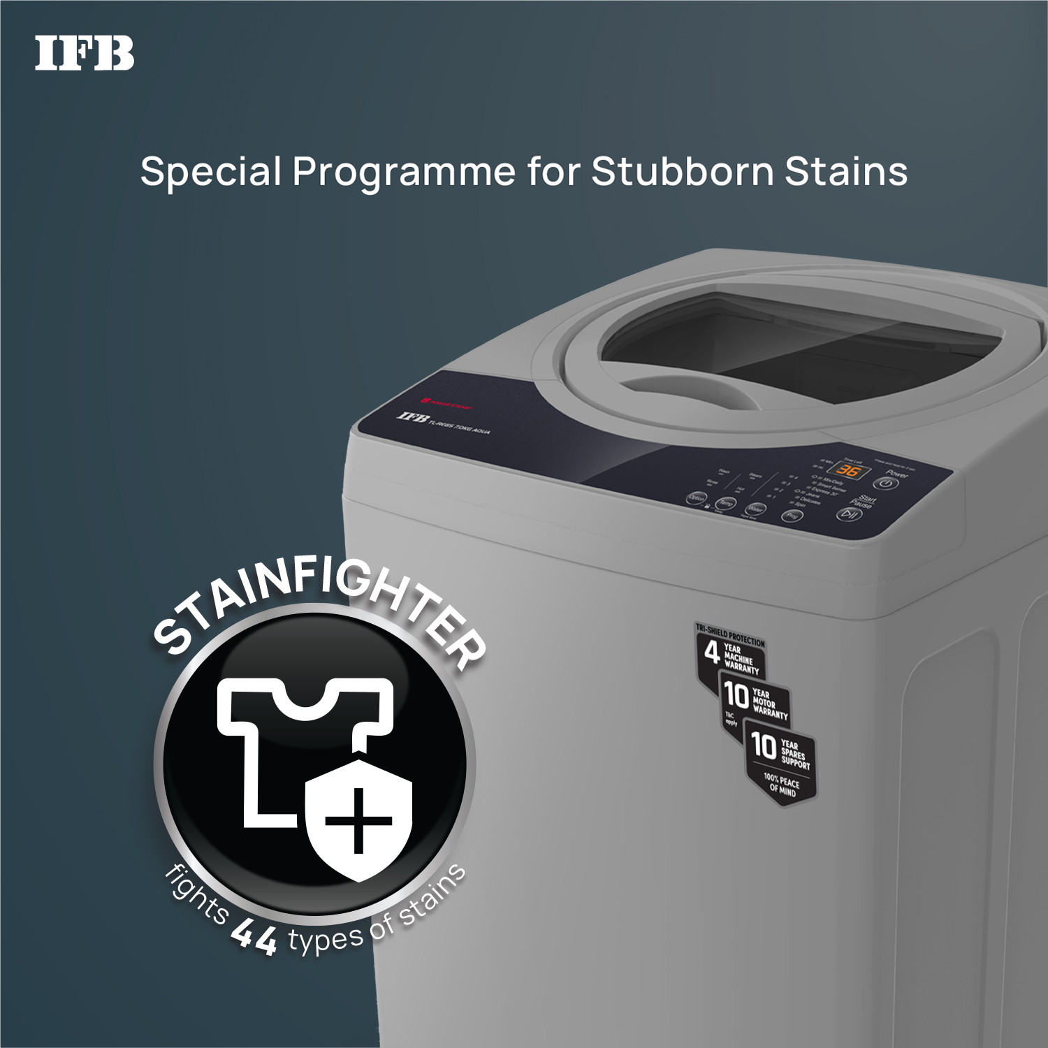 Image of IFB 7 kg Fully Automatic Top Load Washing Machine with In-built Heater Black, Grey