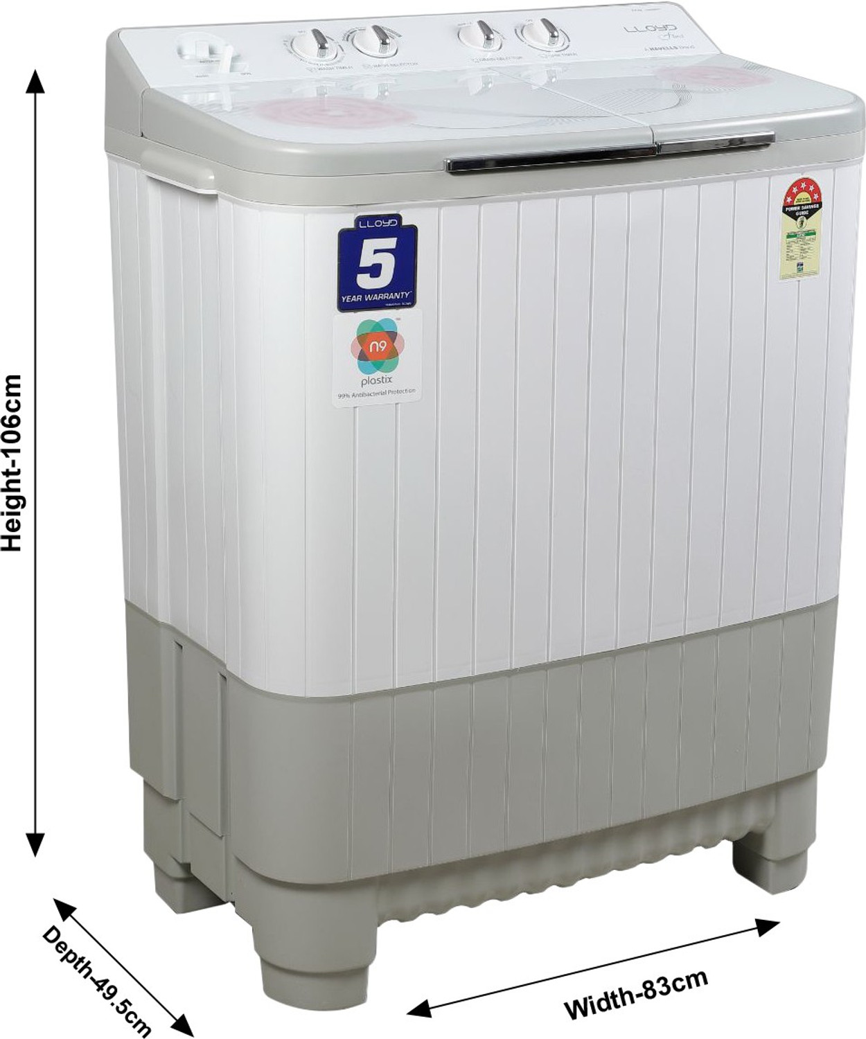 Image of Lloyd by Havells 9 kg Semi Automatic Top Load Washing Machine Grey