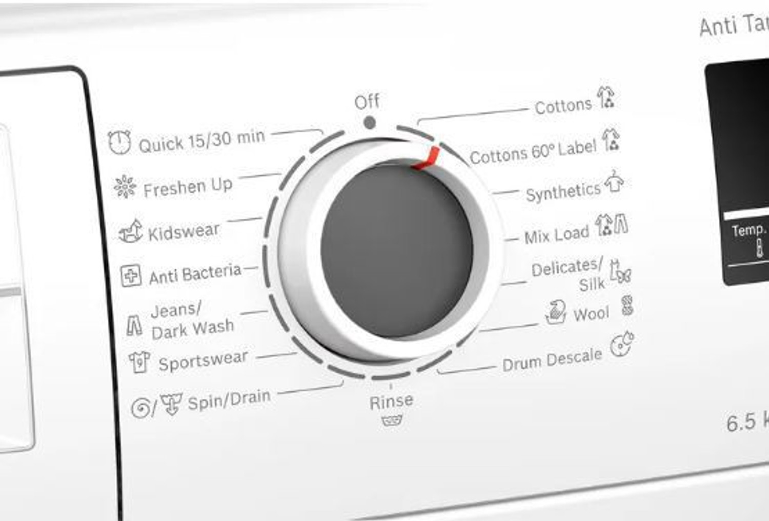 Image of BOSCH 6.5 kg Fully Automatic Front Load Washing Machine White (WAJ2016HIN)