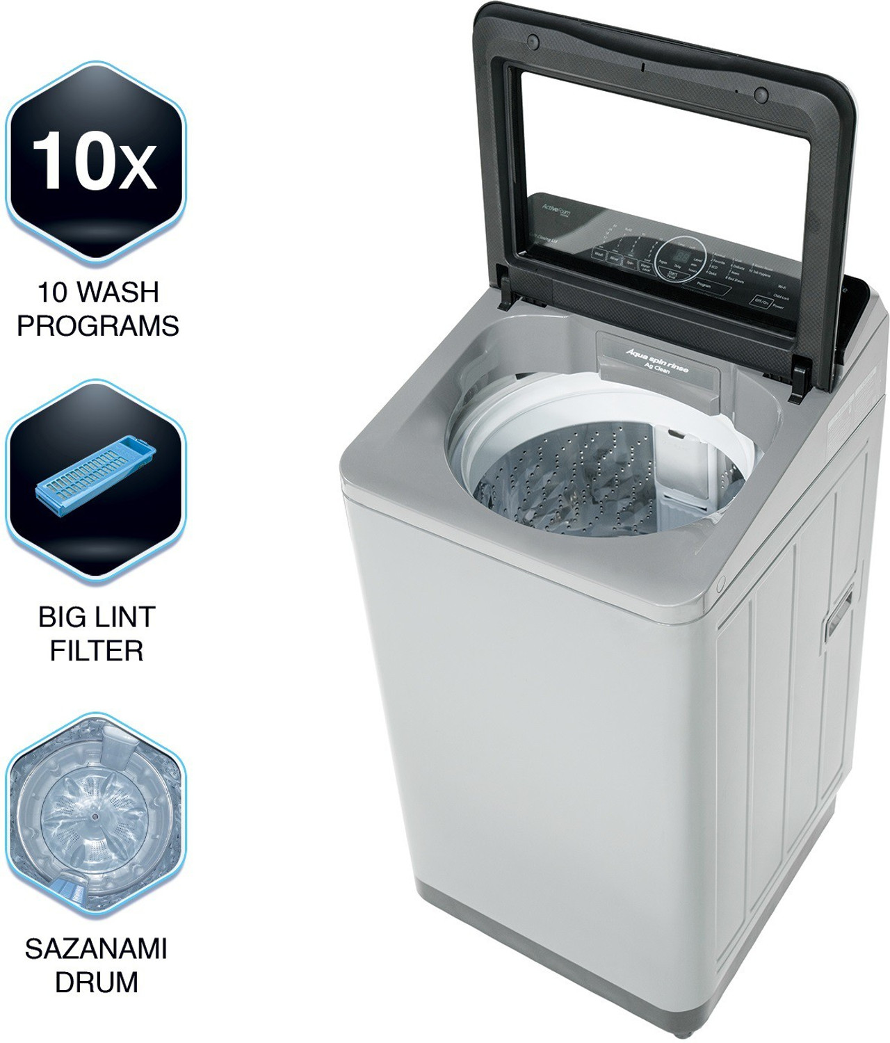 Image of Panasonic 7.5 kg Wi-Fi Enabled Smart Washing Machine Fully Automatic Top Load Grey