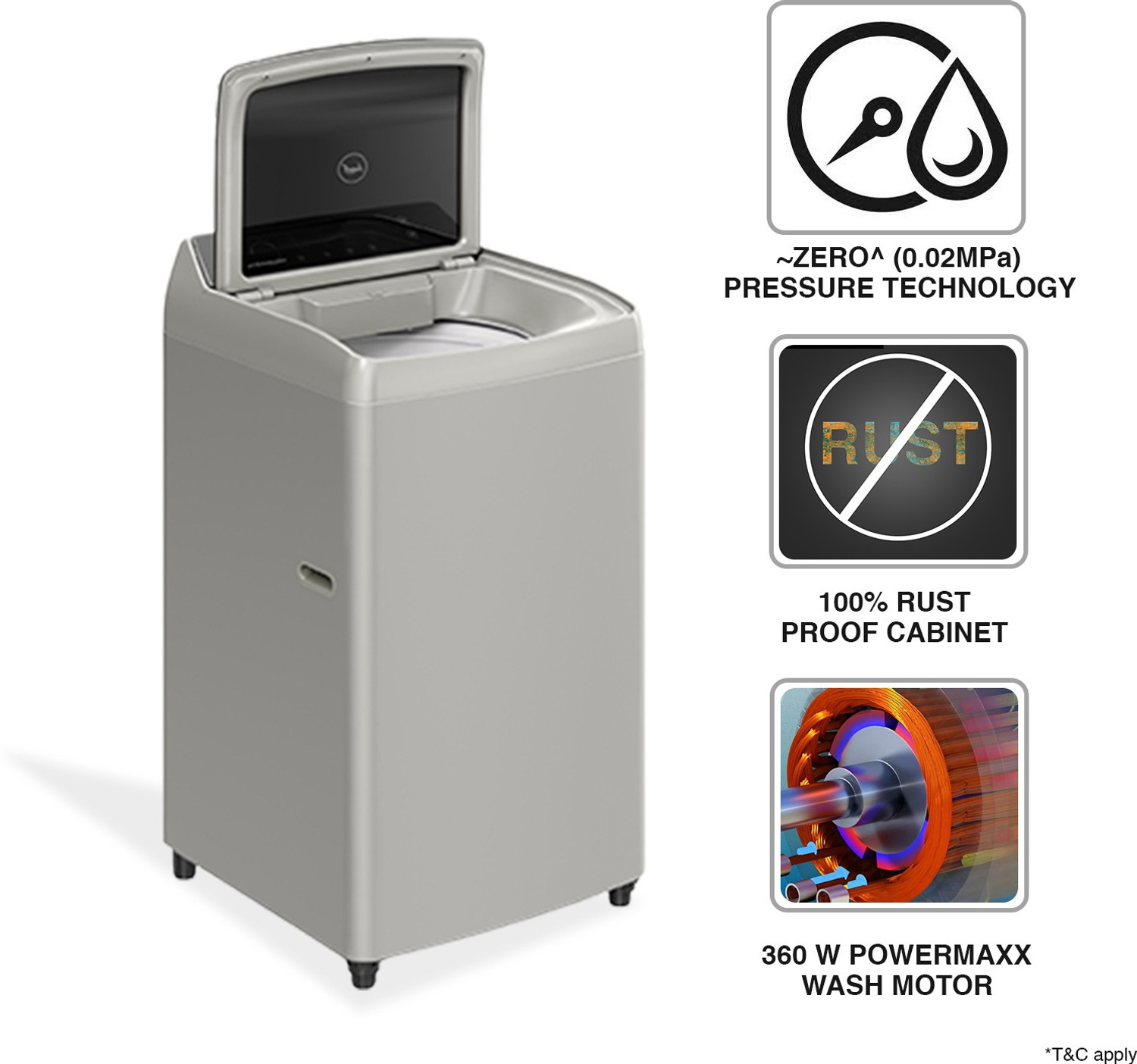 Image of Godrej 7 kg 5 Star With Flexi Wash Technology And Soft-Close Lid Washing Machine Fully Automatic Top Load Silver