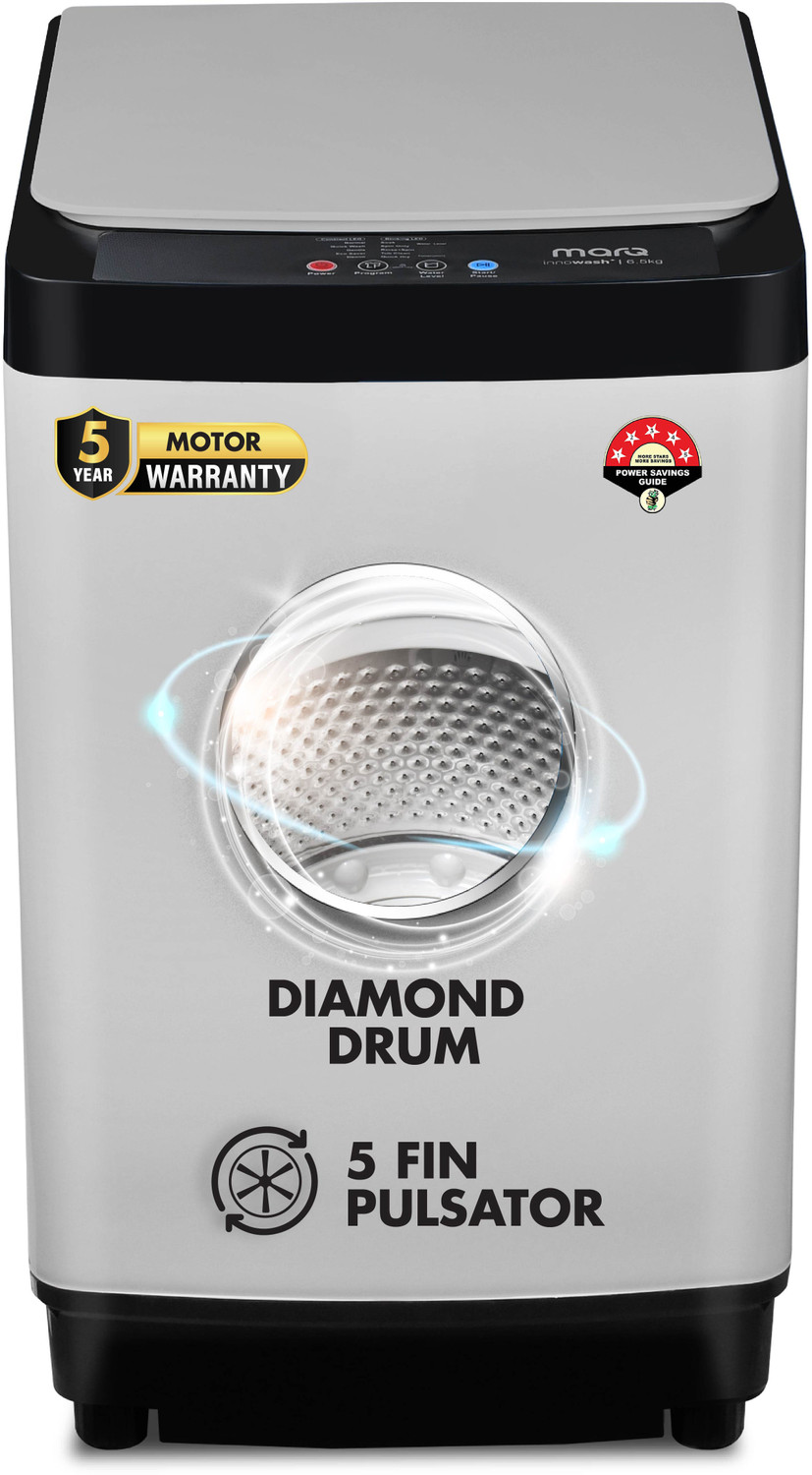 MarQ by Flipkart 6.5 kg Fully Automatic Top Load Washing Machine Grey