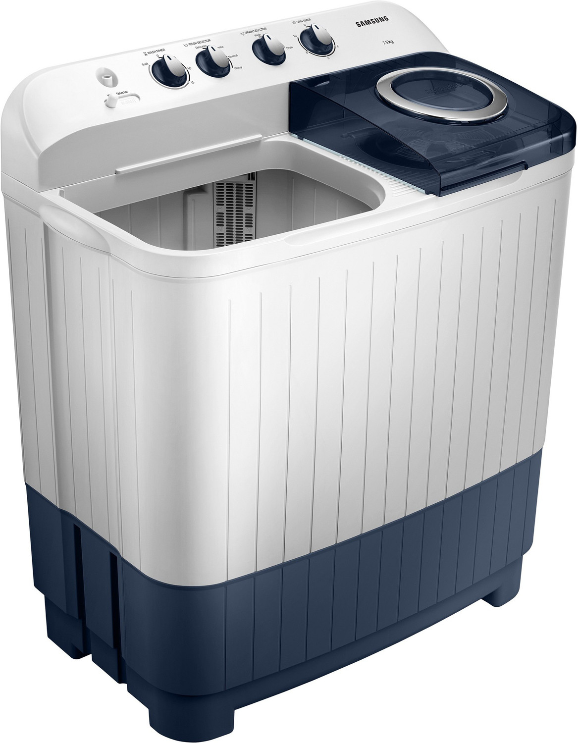 Image of Samsung 7.5 kg 5 star, Air Turbo Drying Semi Automatic Top Load Washing Machine Blue, Grey