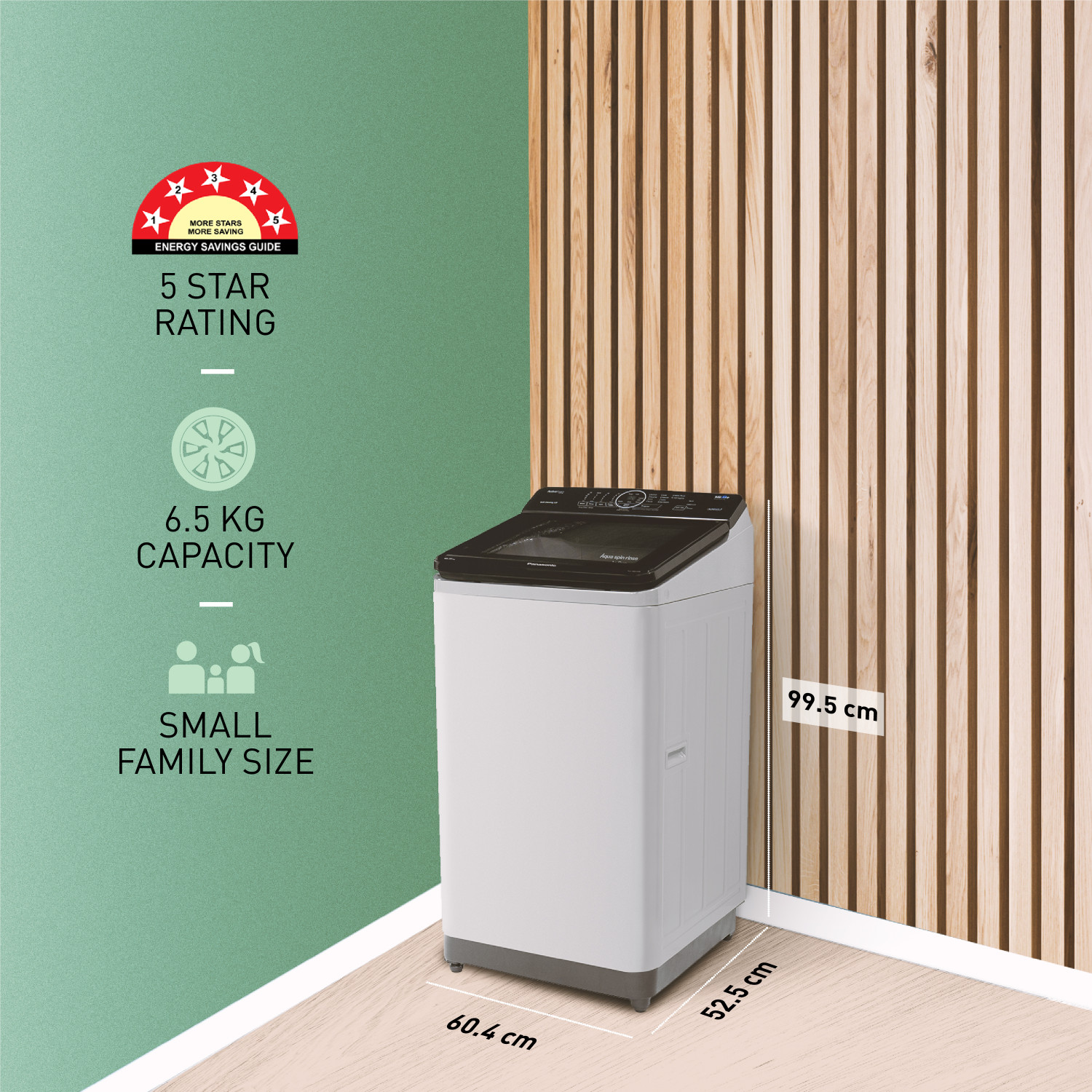 Image of Panasonic 6.5 kg Wi-Fi EnabledSmart Washing Machine Fully Automatic Top Load Grey