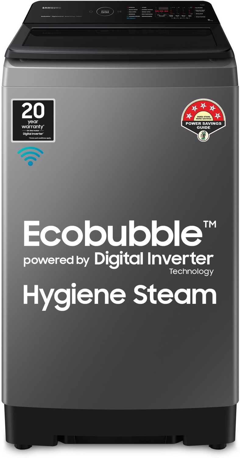 Image of Samsung 9 kg with Wi-Fi Enabled Fully Automatic Top Load Washing Machine with In-built Heater Grey