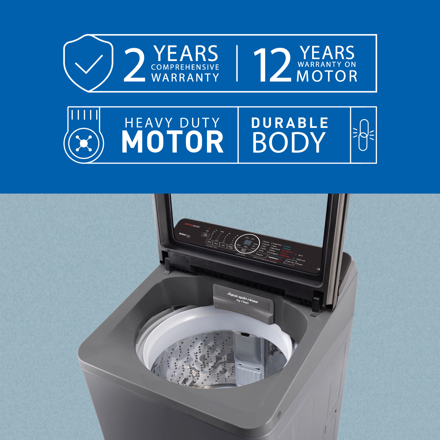 Image of Panasonic 8 kg with Wi-Fi Enabled Fully Automatic Top Load Washing Machine with In-built Heater Grey