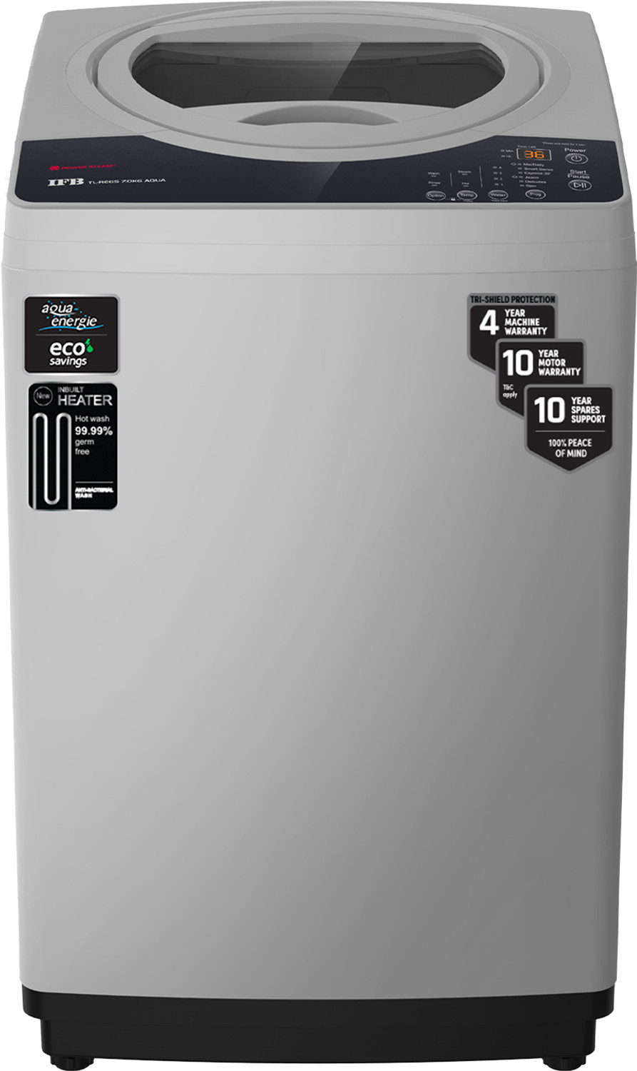 Image of IFB 7 kg Fully Automatic Top Load Washing Machine with In-built Heater Black, Grey