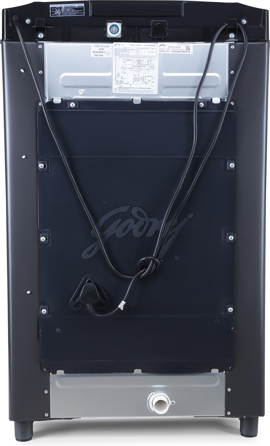 Image of Godrej 7 kg 5 Star with i-Wash technology Washing Machine Fully Automatic Top Load Black, Grey