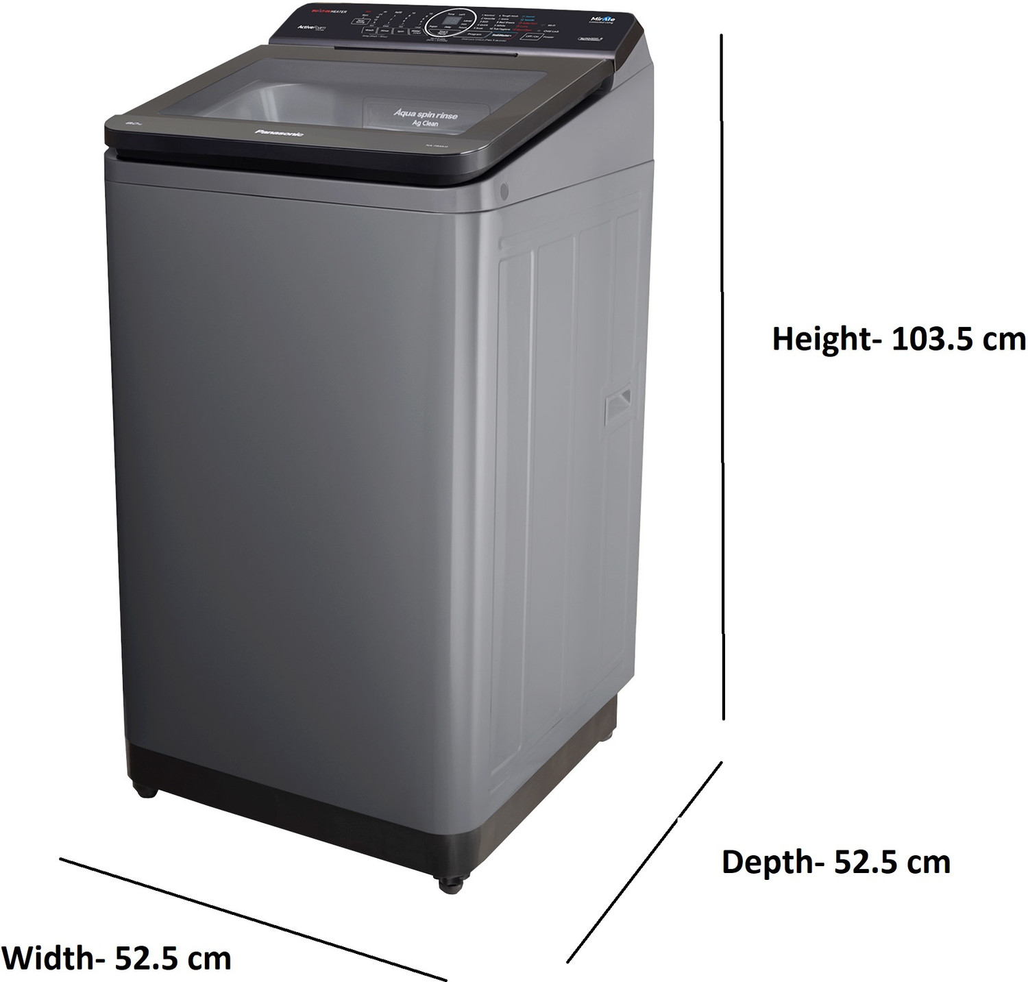Image of Panasonic 8 kg with Wi-Fi Enabled Fully Automatic Top Load Washing Machine with In-built Heater Grey