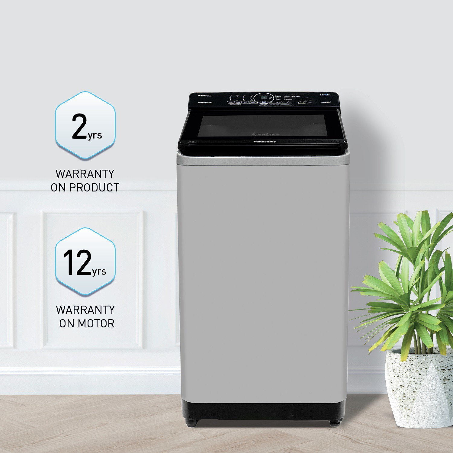 Image of Panasonic 8 kg Wi-Fi EnabledSmart Washing Machine Fully Automatic Top Load Grey
