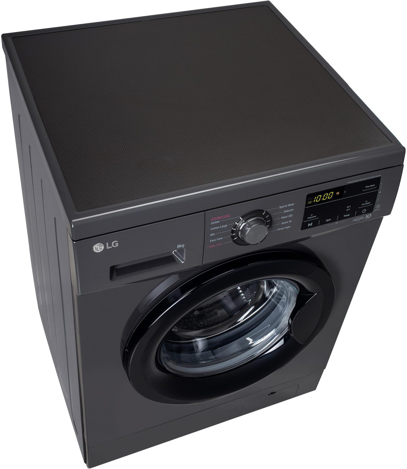 Image of LG 8 kg 5 Star with Steam, Inverter Direct Drive, 6 Motion Direct Drive, Touch Panel and 1400 RPM Fully Automatic Front Load Washing Machine with In-built Heater Black, Grey (FHM1408BDM)