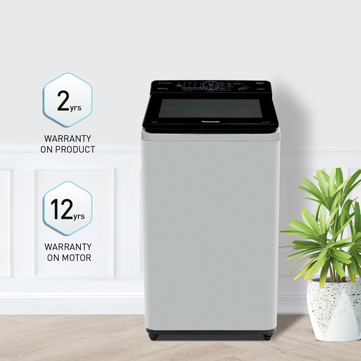 Image of Panasonic 7 kg Wi-Fi EnabledSmart Washing Machine Fully Automatic Top Load with In-built Heater Silver
