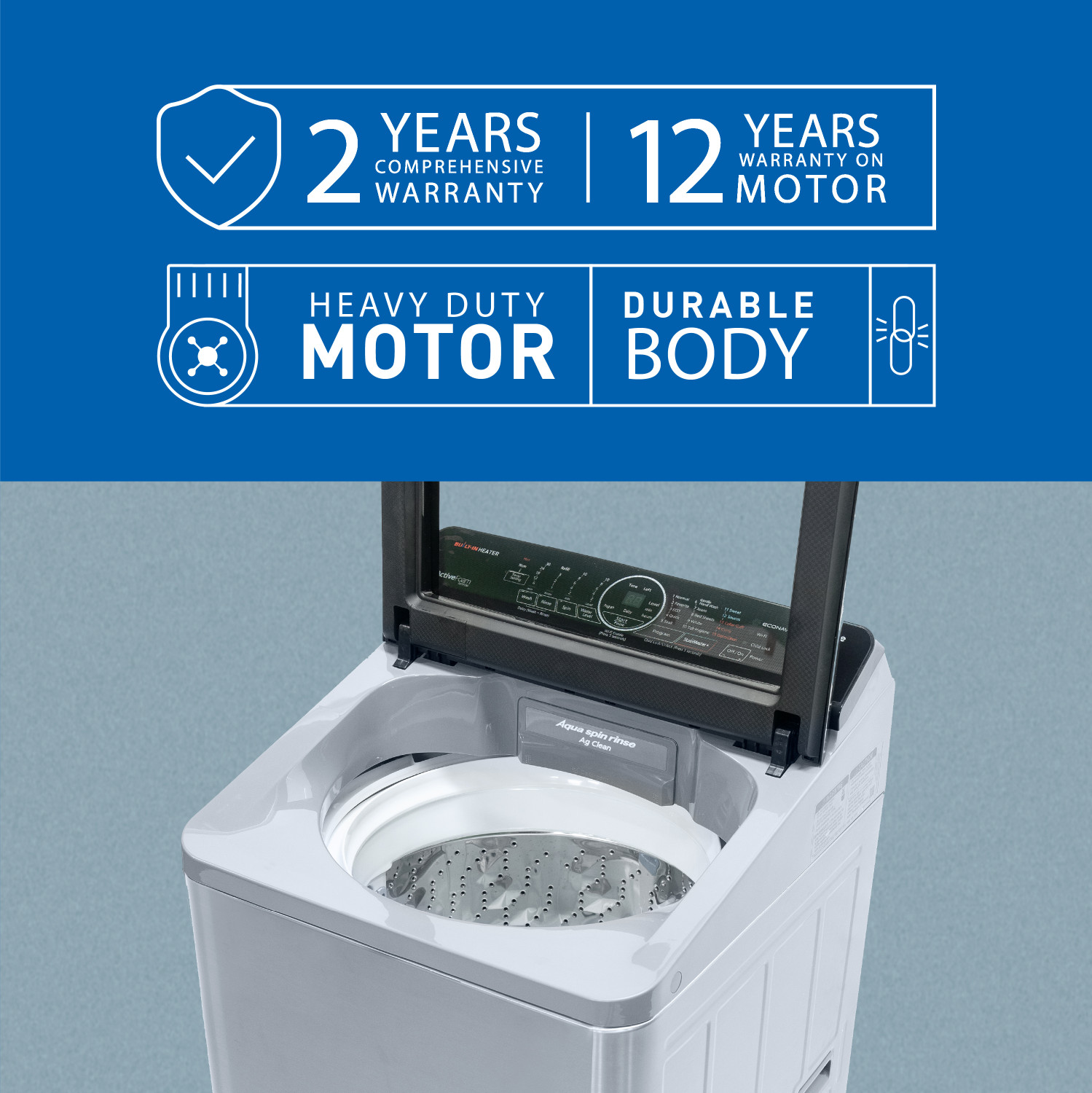 Image of Panasonic 8 kg Wi-Fi EnabledSmart Washing Machine Fully Automatic Top Load with In-built Heater Silver