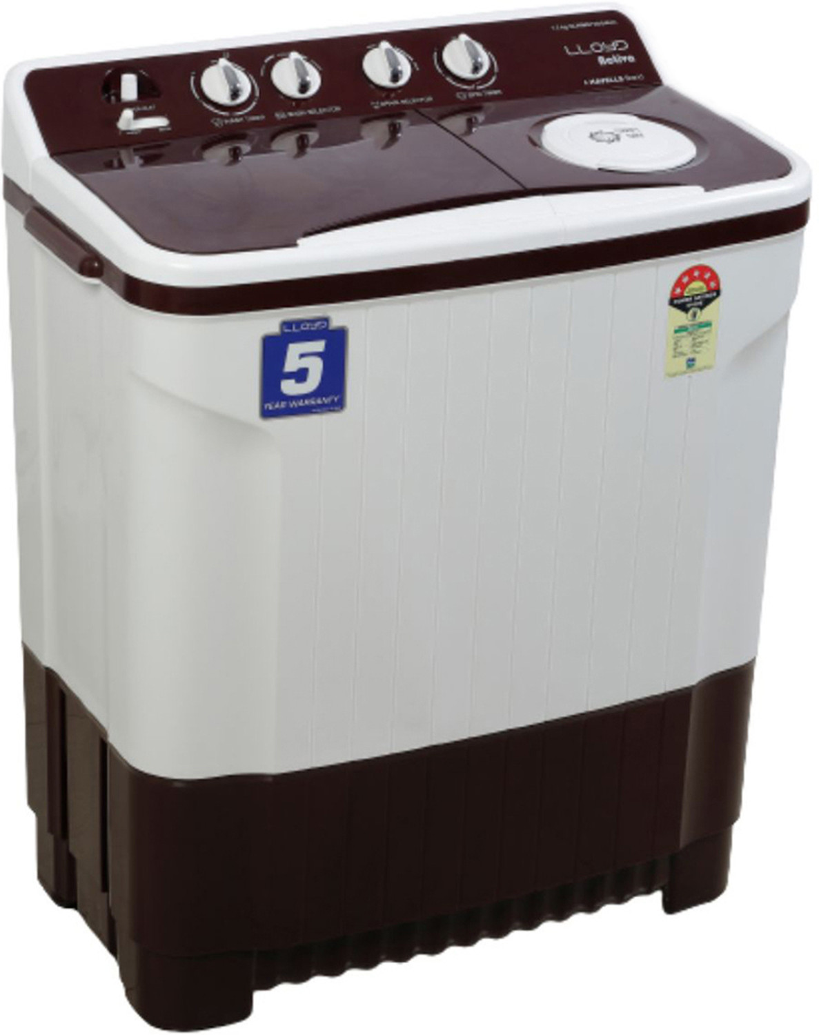 Image of Lloyd by Havells 7.5 kg |1300 RPM|Soak Function|3 Wash Programs|Swift Dry|Magic Filter, Semi Automatic Top Load Washing Machine Maroon, White