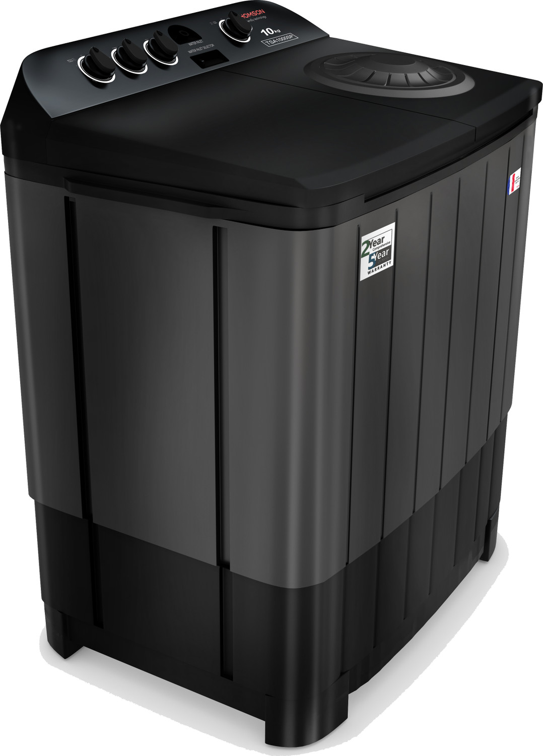 Image of Thomson 10 kg 5 Star Aqua Magic with Double Waterfall, Detergent Box, 3D Rollers Technology, Magic Filter, Collar Scrubber, Turbo Dry Technology, Semi Automatic Top Load Washing Machine Black