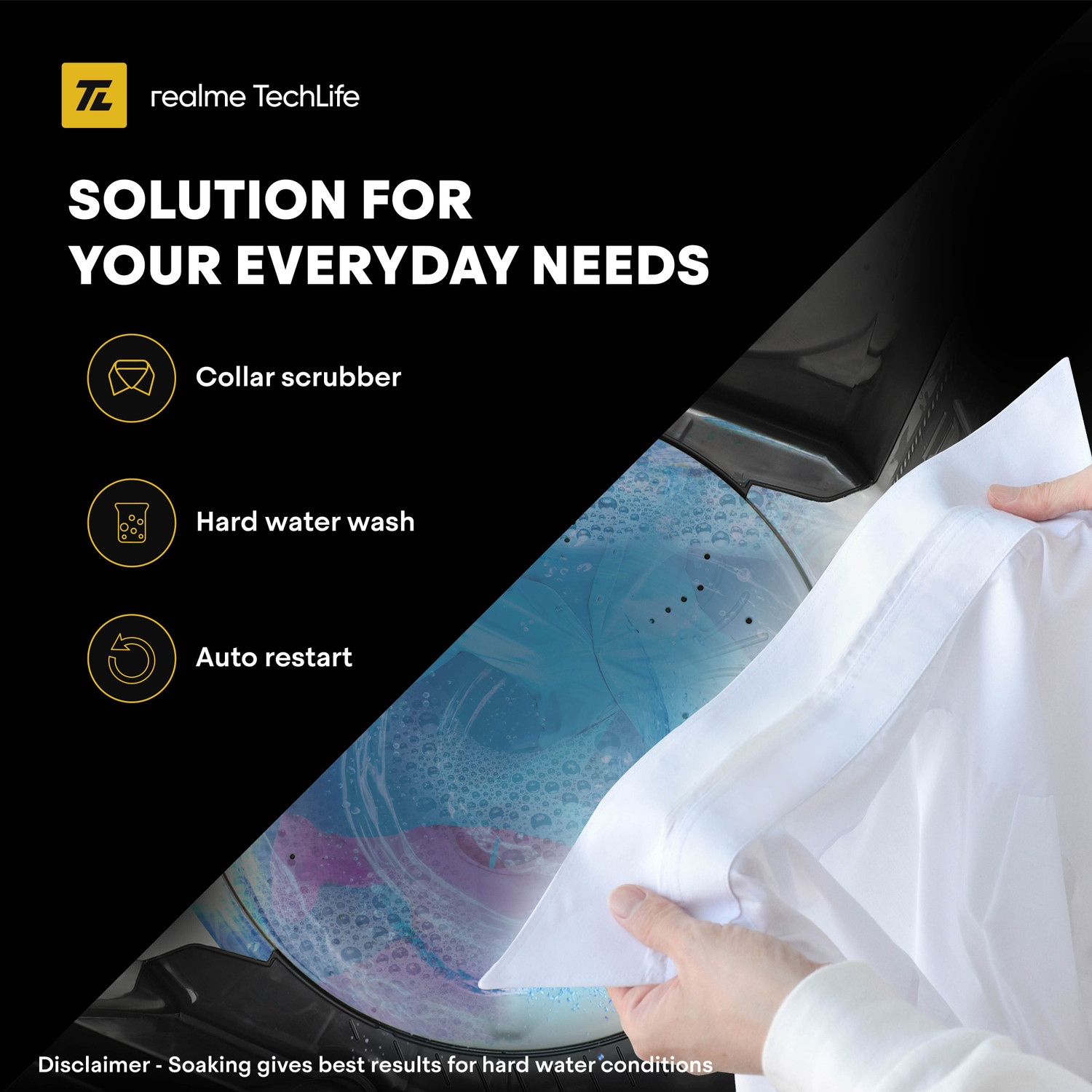 Image of realme TechLife 10 kg 5 Star rating Semi Automatic Top Load Washing Machine Black, Grey