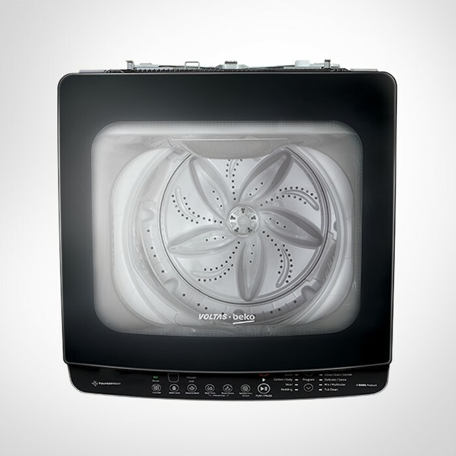 Image of Voltas Beko by A Tata Product 8 kg Eco Wash and Fountain Wash Fully Automatic Top Load Washing Machine Black, Grey